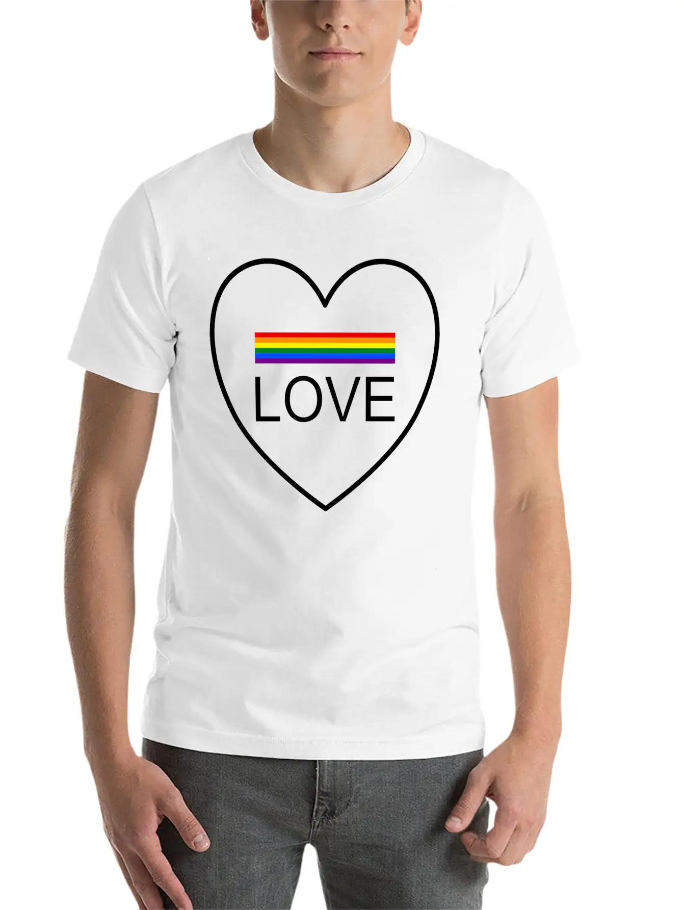 Wording Design "LOVE". Design For Pride Month 2024 Unisex Casual T-Shirt – Clean Design For Daily Comfort
