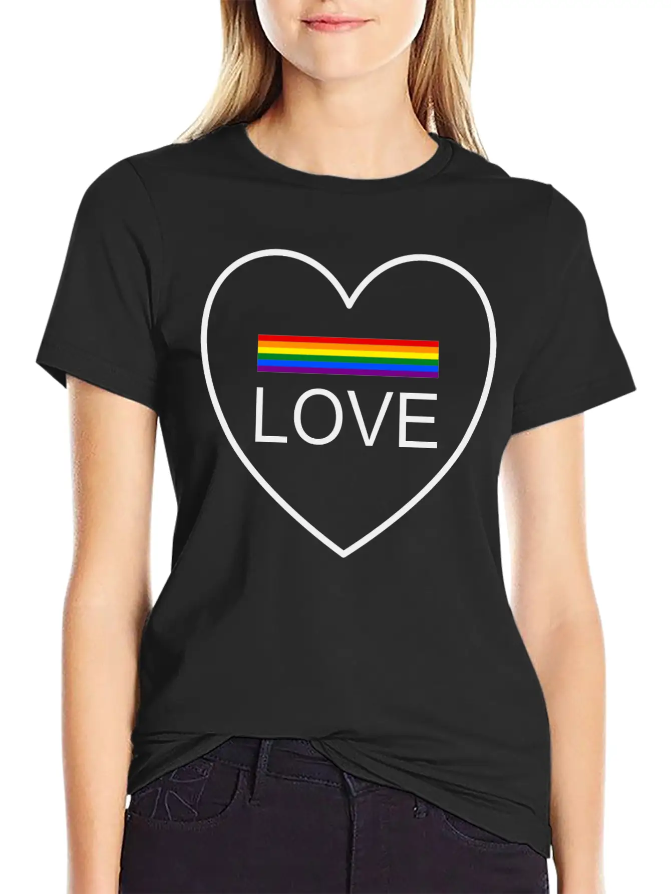 Wording Design "LOVE". Design For Pride Month 2024 Unisex Casual T-Shirt – Clean Design For Daily Comfort
