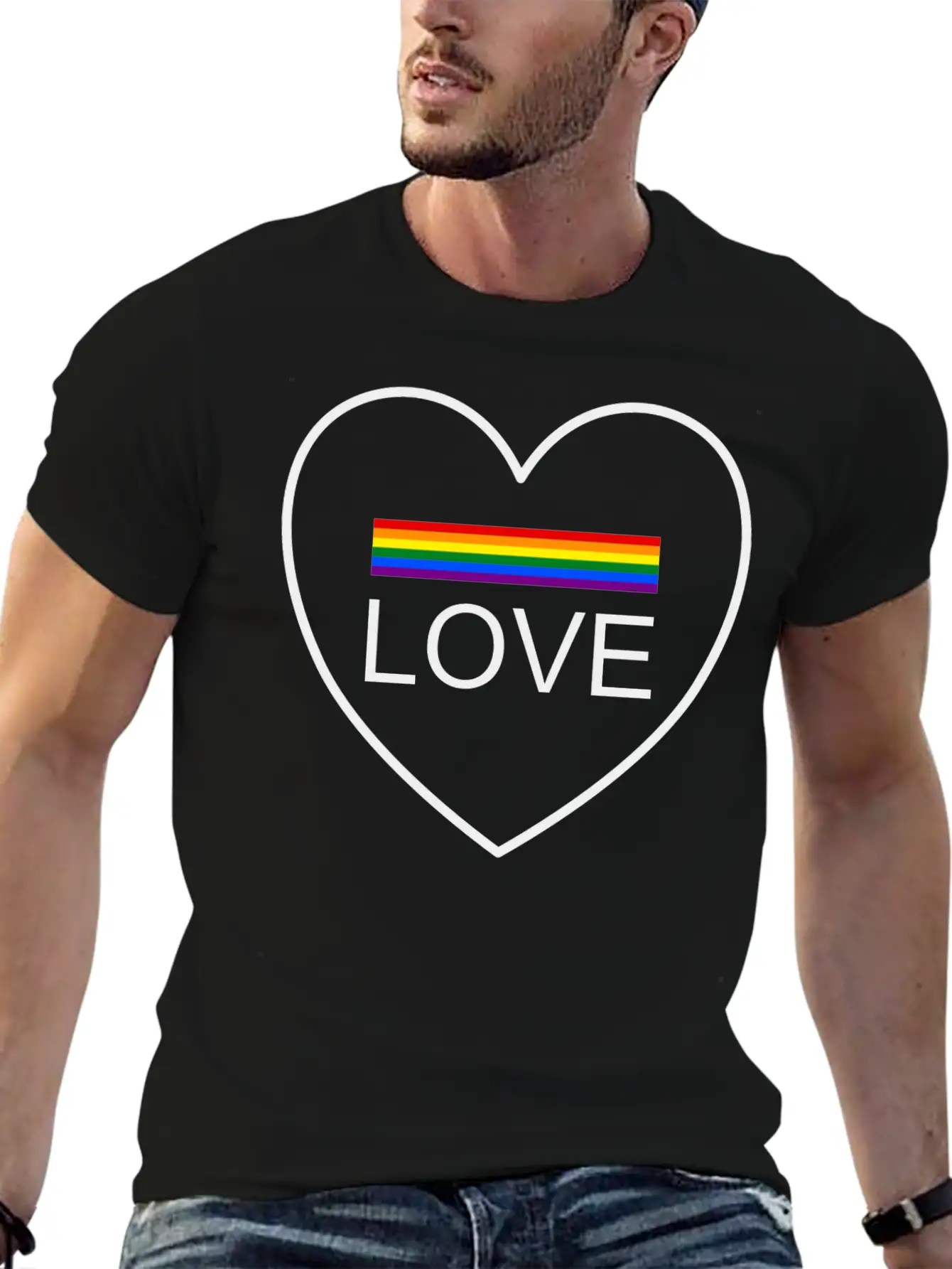 Wording Design "LOVE". Design For Pride Month 2024 Unisex Casual T-Shirt – Clean Design For Daily Comfort