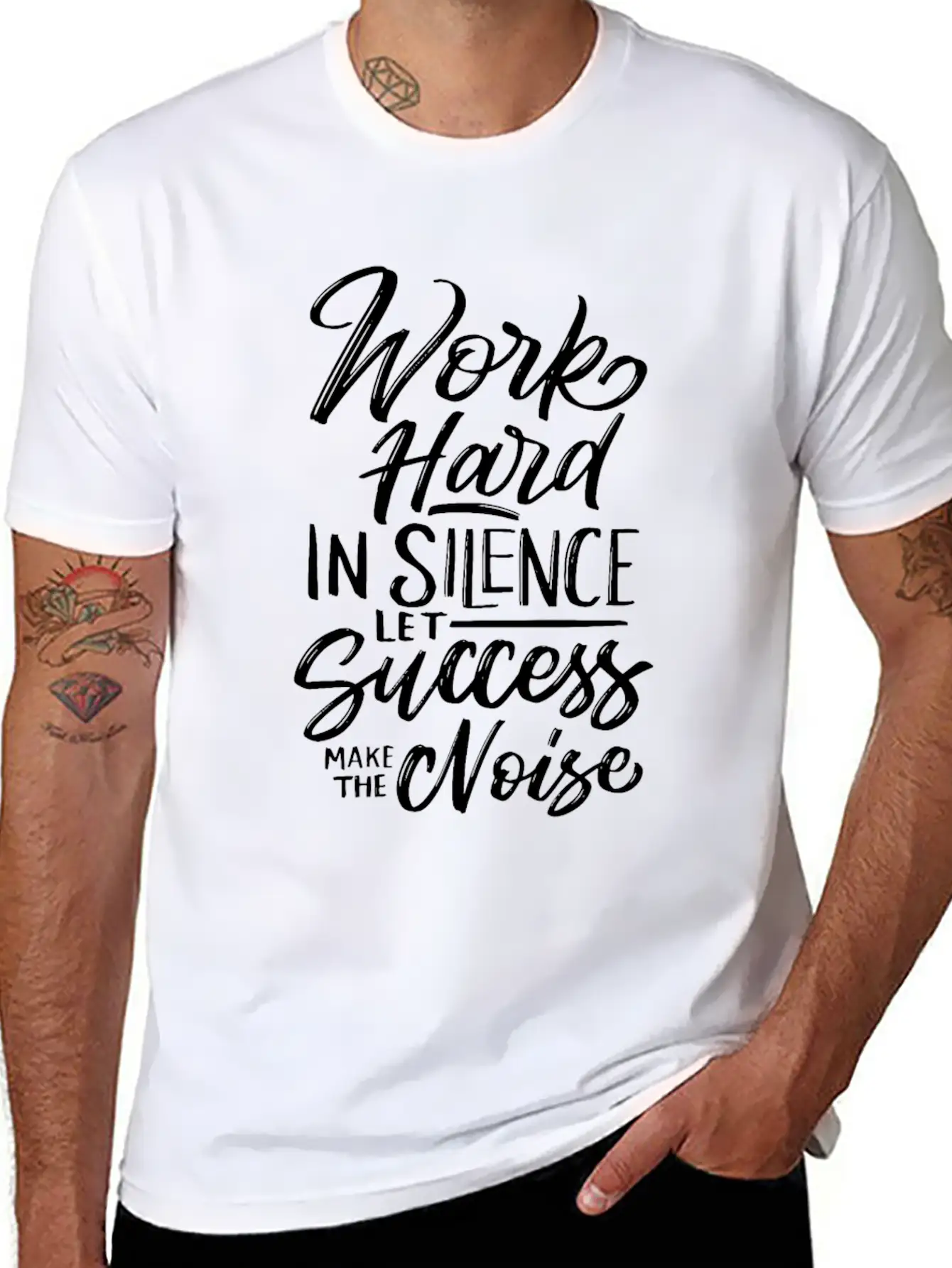 Work Hard In Silence Let Success Make The Noise Essential Cotton Tee For Daily Outfits – Unisex Style