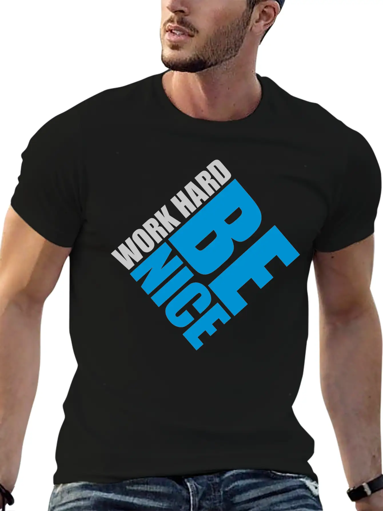 Work Hard Nice Relaxed Everyday Tee – Lightweight And Durable Cotton