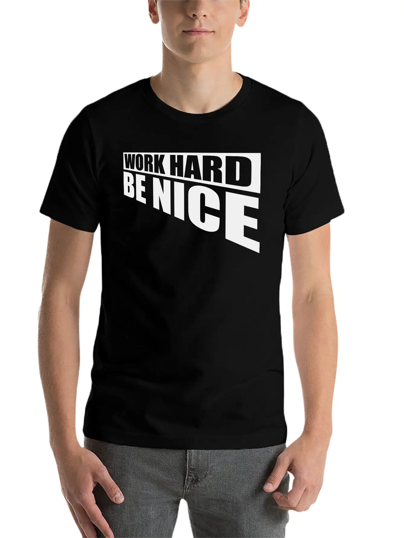 Work Hard Nice Soft Cotton Short Sleeve Tee – Unisex Wardrobe Staple
