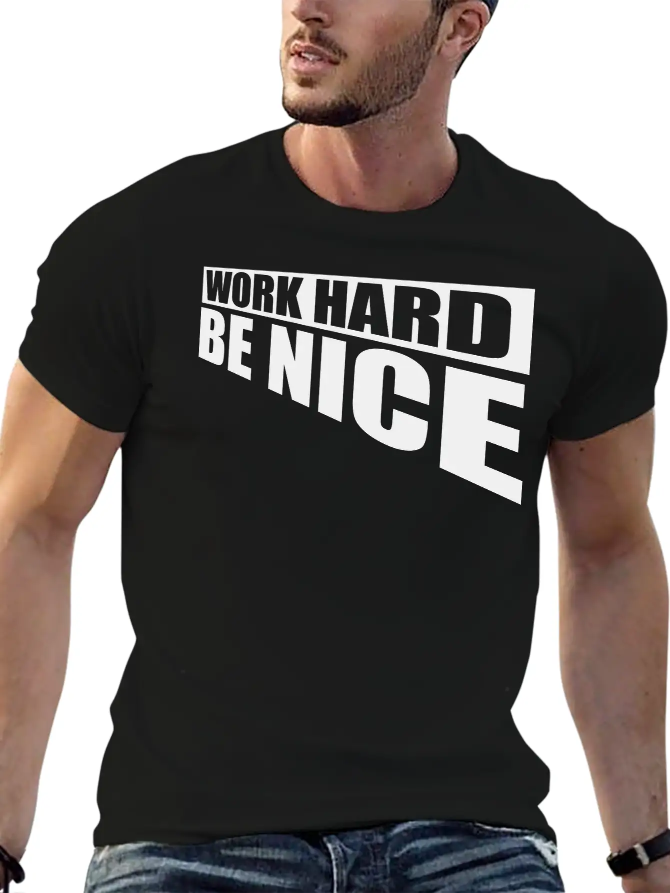 Work Hard Nice Soft Cotton Short Sleeve Tee – Unisex Wardrobe Staple