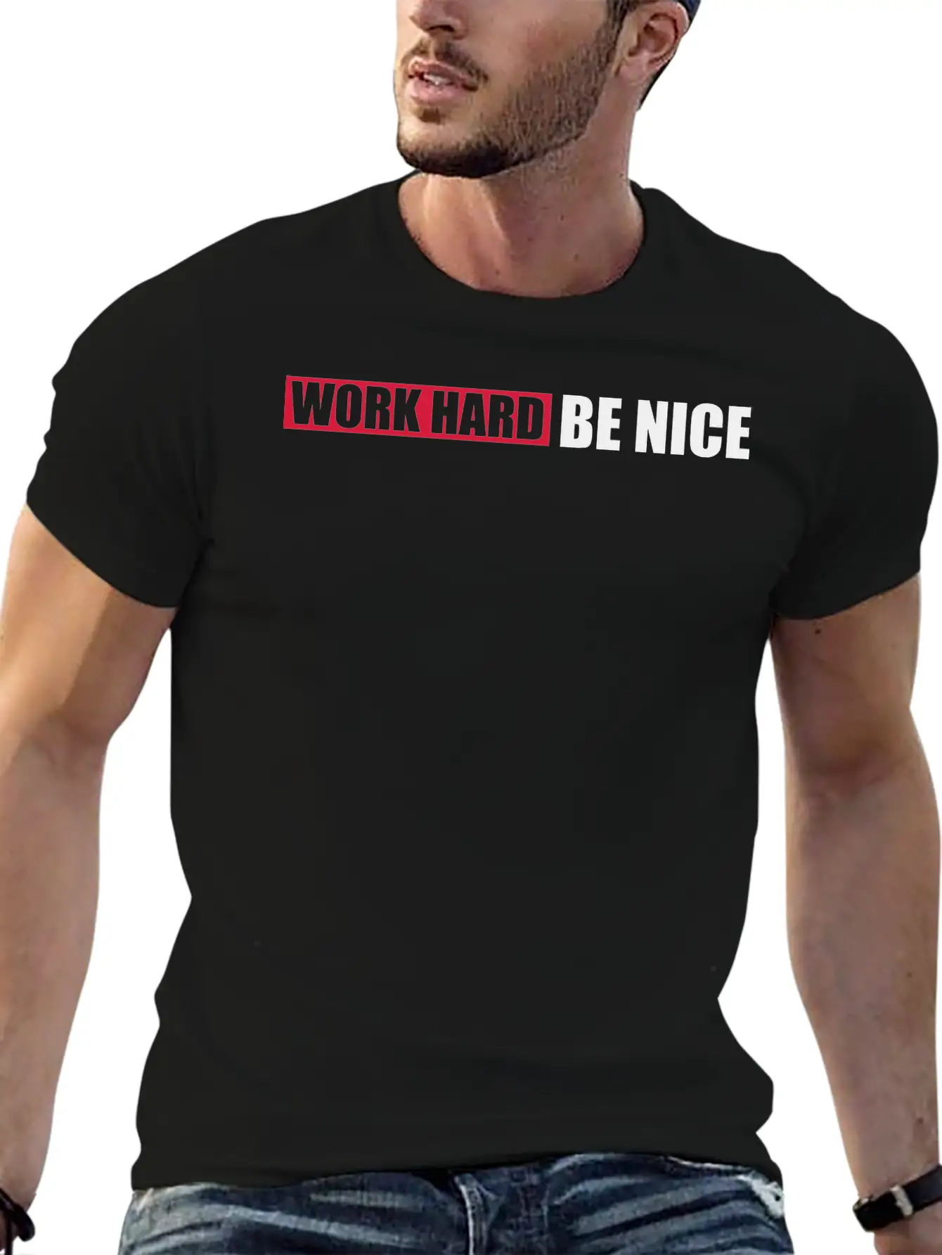 Work Hard Nice Unisex Casual T-Shirt – Clean Design For Daily Comfort