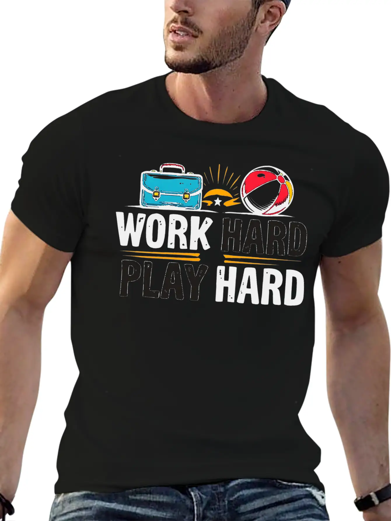 Work Hard Play Hard Essential Cotton Tee For Daily Outfits – Unisex Style