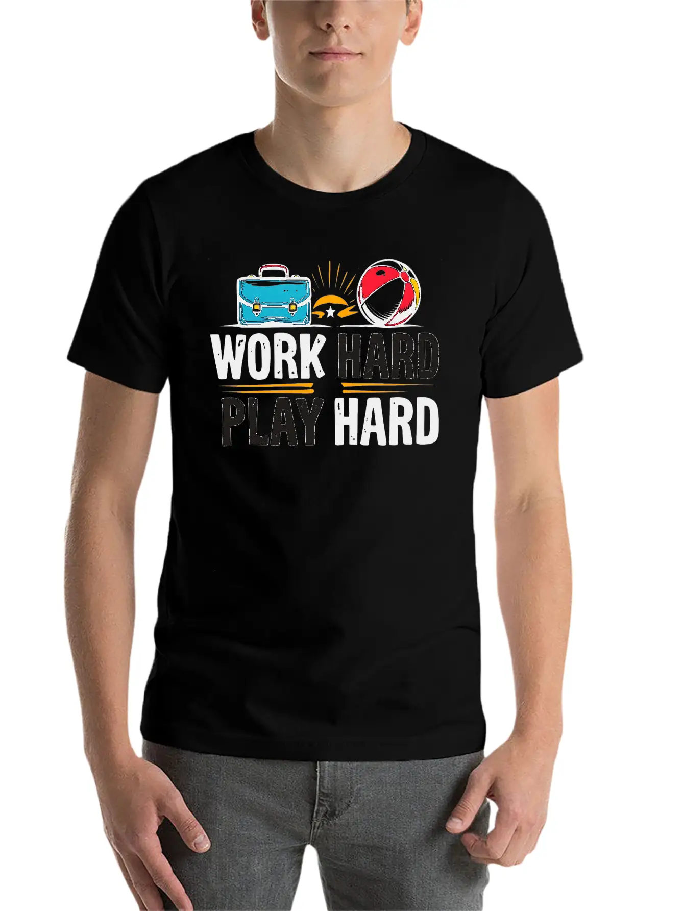 Work Hard Play Hard Essential Cotton Tee For Daily Outfits – Unisex Style