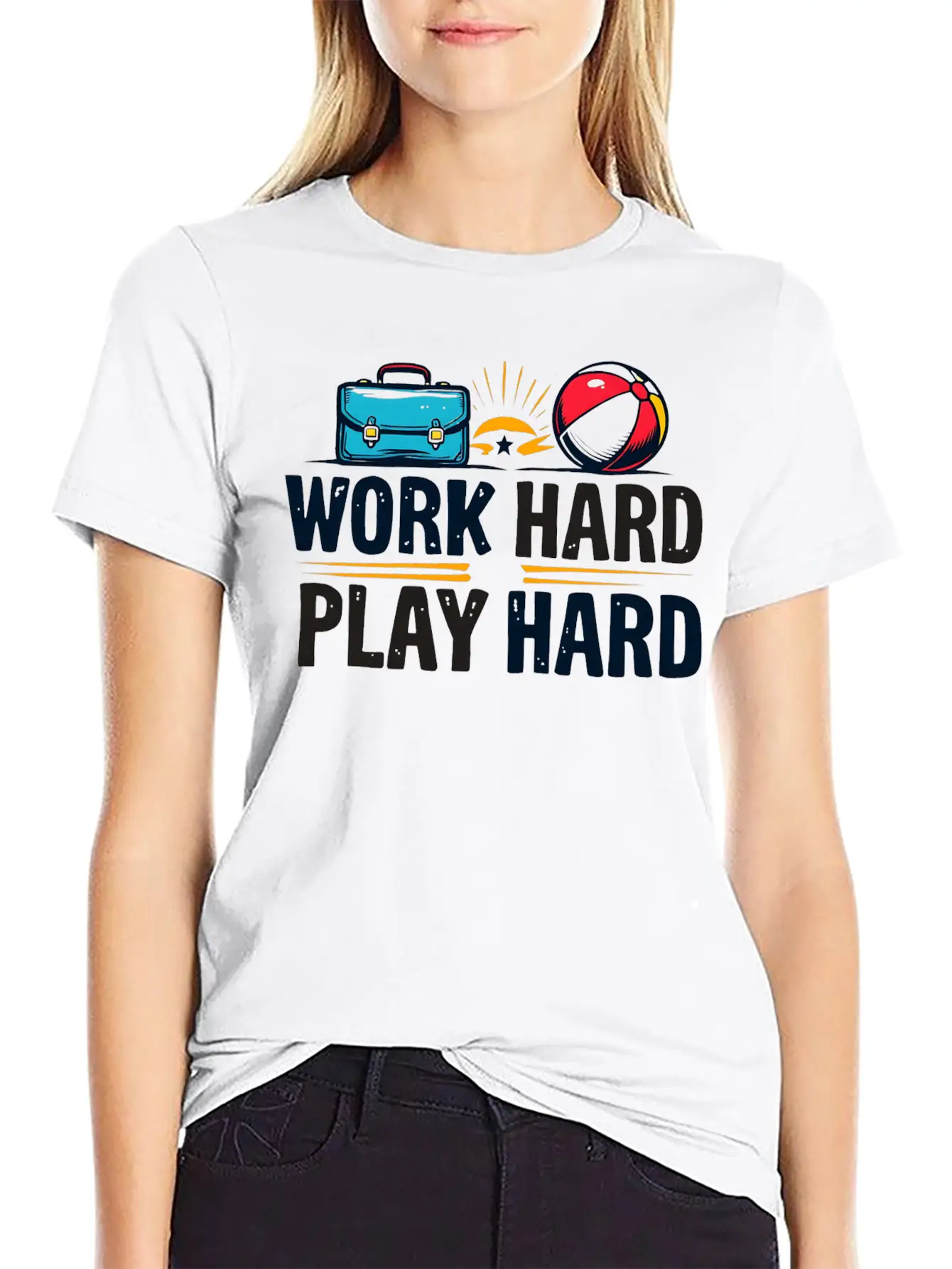 Work Hard Play Hard Essential Cotton Tee For Daily Outfits – Unisex Style
