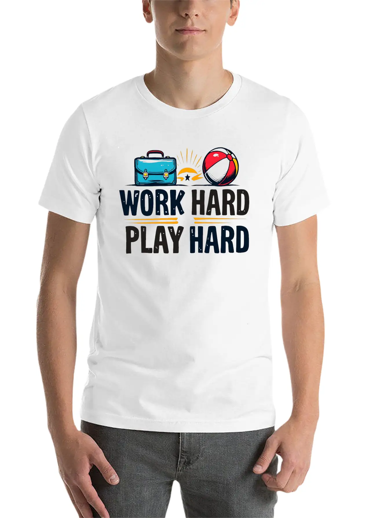 Work Hard Play Hard Essential Cotton Tee For Daily Outfits – Unisex Style