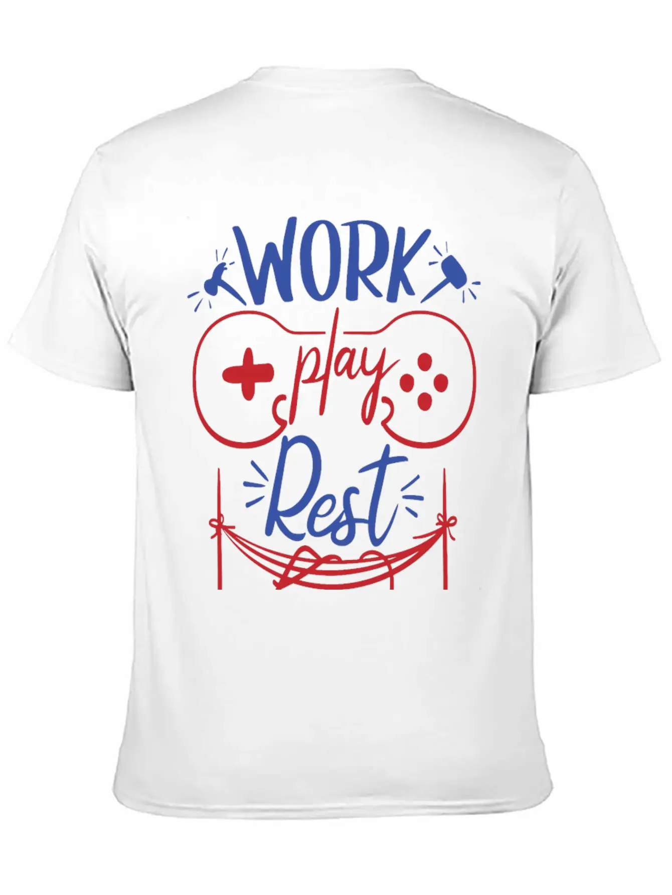 Work Play Rest Video Games Gaming Gamer Geek Gift Basic Graphic T-Shirt – Daily Comfort In Soft Cotton