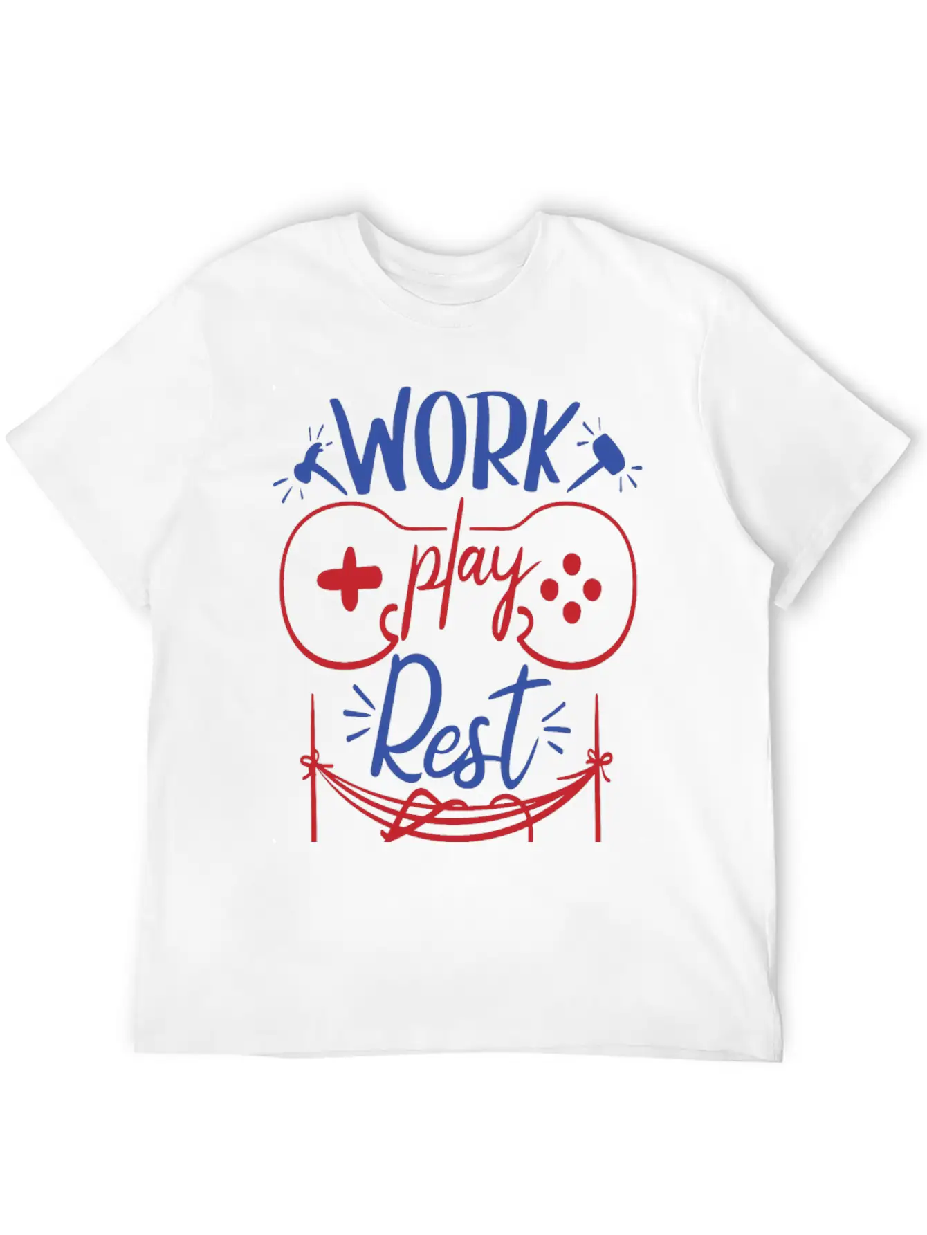 Work Play Rest Video Games Gaming Gamer Geek Gift Basic Graphic T-Shirt – Daily Comfort In Soft Cotton