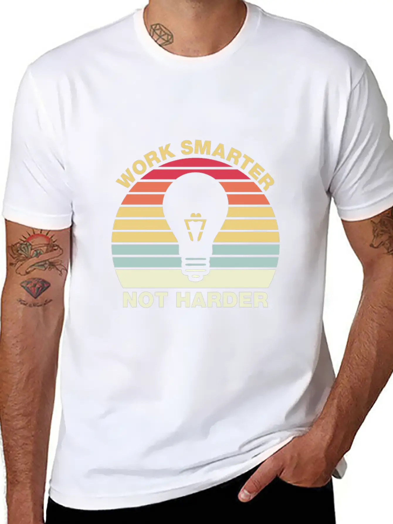 Work Smarter Not Harder Inspirational Quotes Essential Cotton Tee For Daily Outfits – Unisex Style