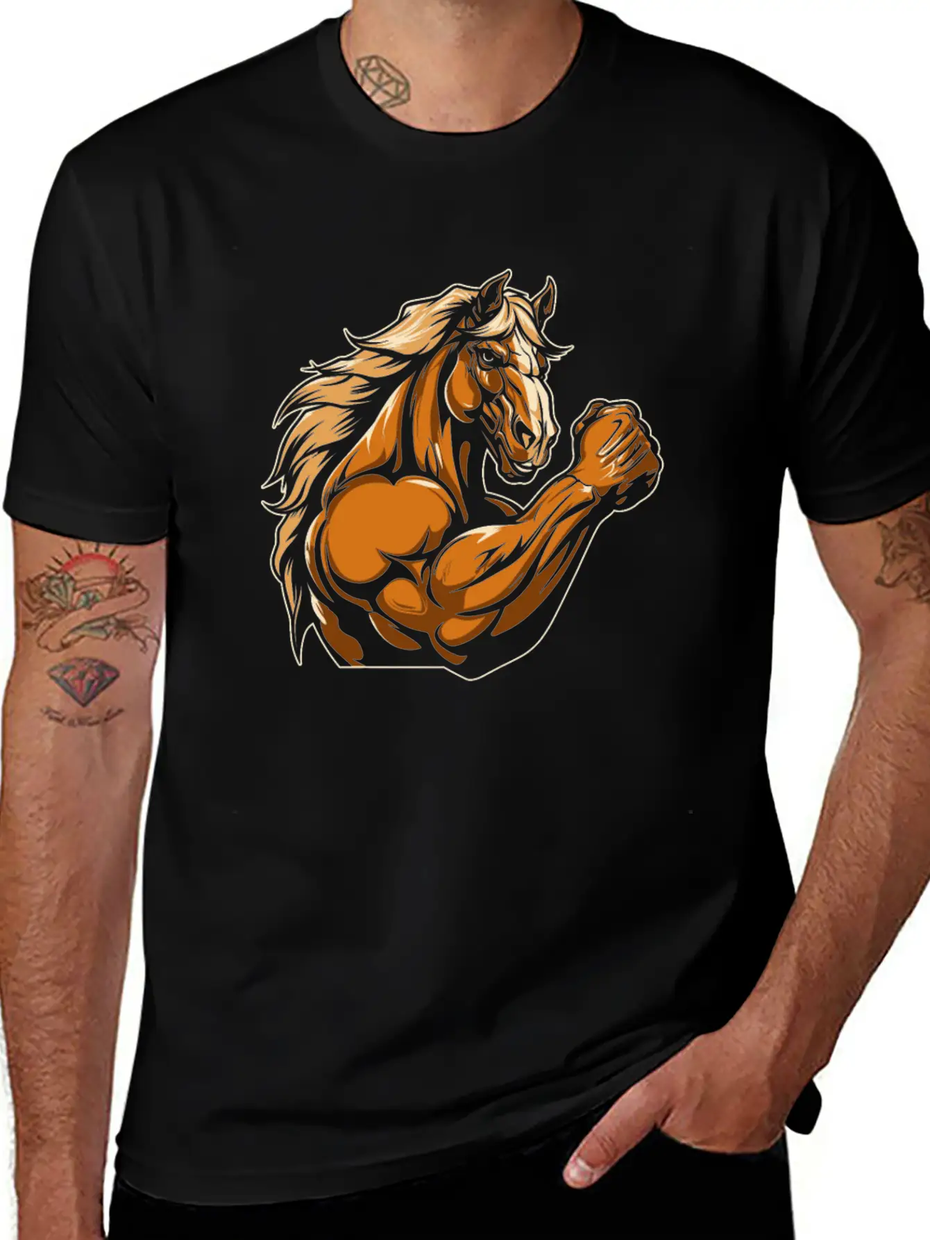 Workout Gym Horse Relaxed Everyday Tee – Lightweight And Durable Cotton