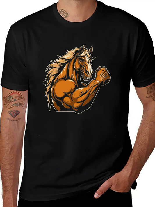 Workout Gym Horse Relaxed Everyday Tee – Lightweight And Durable Cotton