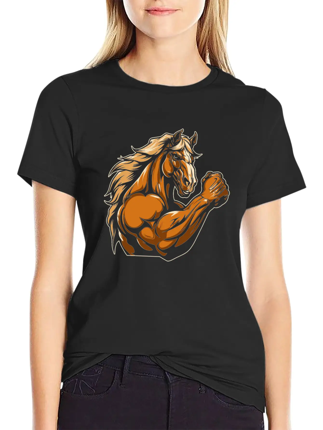 Workout Gym Horse Relaxed Everyday Tee – Lightweight And Durable Cotton