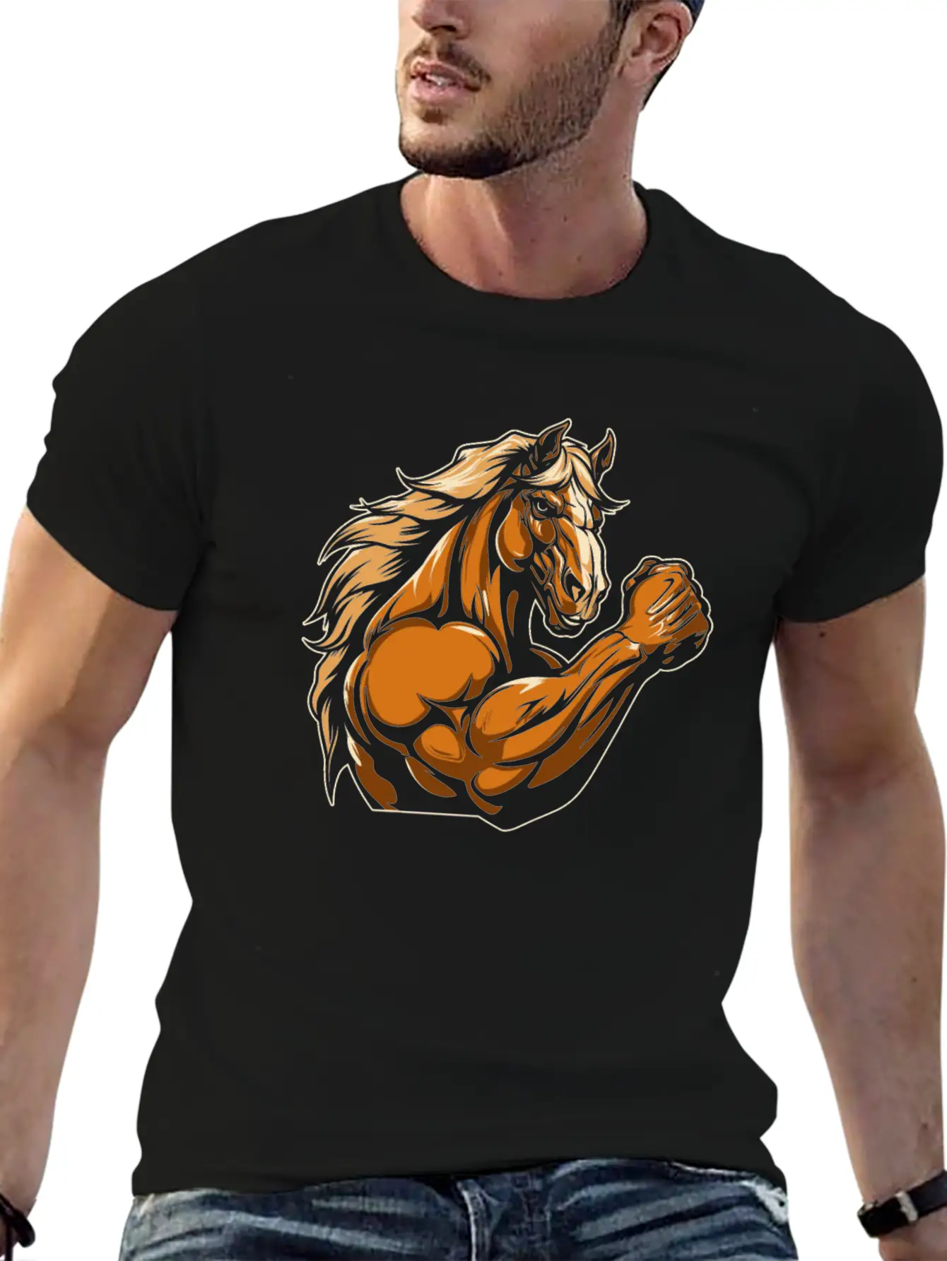 Workout Gym Horse Relaxed Everyday Tee – Lightweight And Durable Cotton