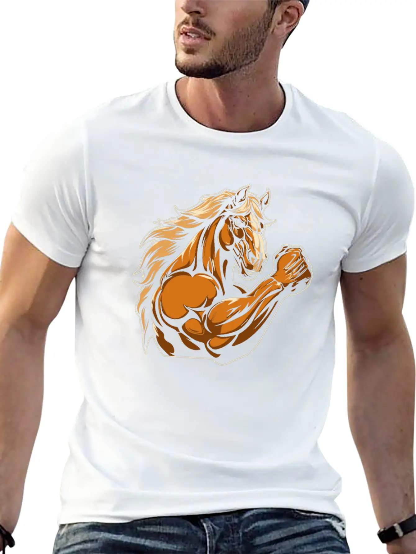 Workout Gym Horse Relaxed Everyday Tee – Lightweight And Durable Cotton