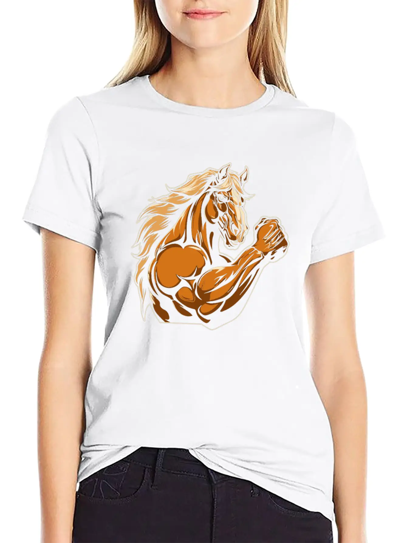 Workout Gym Horse Relaxed Everyday Tee – Lightweight And Durable Cotton