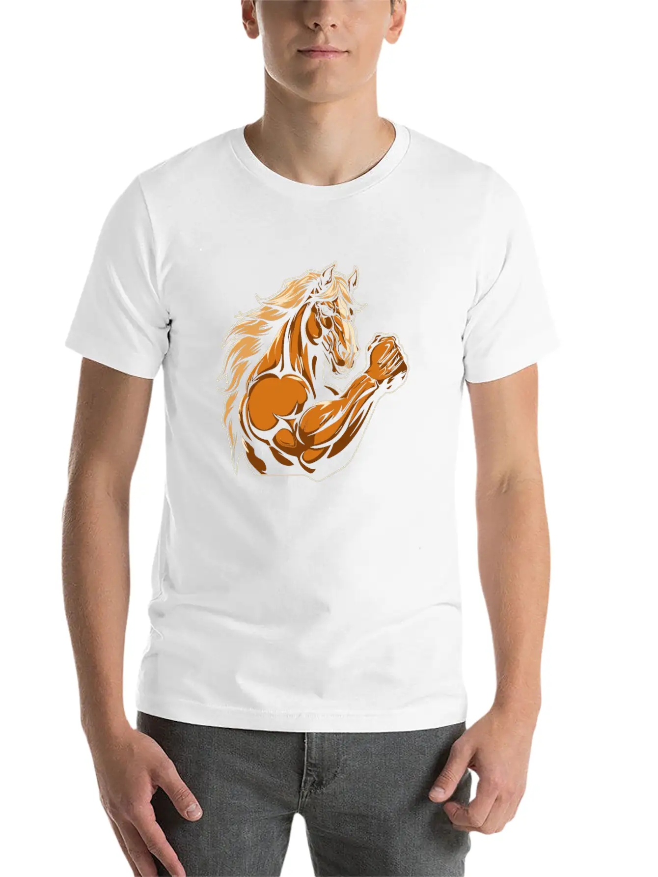 Workout Gym Horse Relaxed Everyday Tee – Lightweight And Durable Cotton