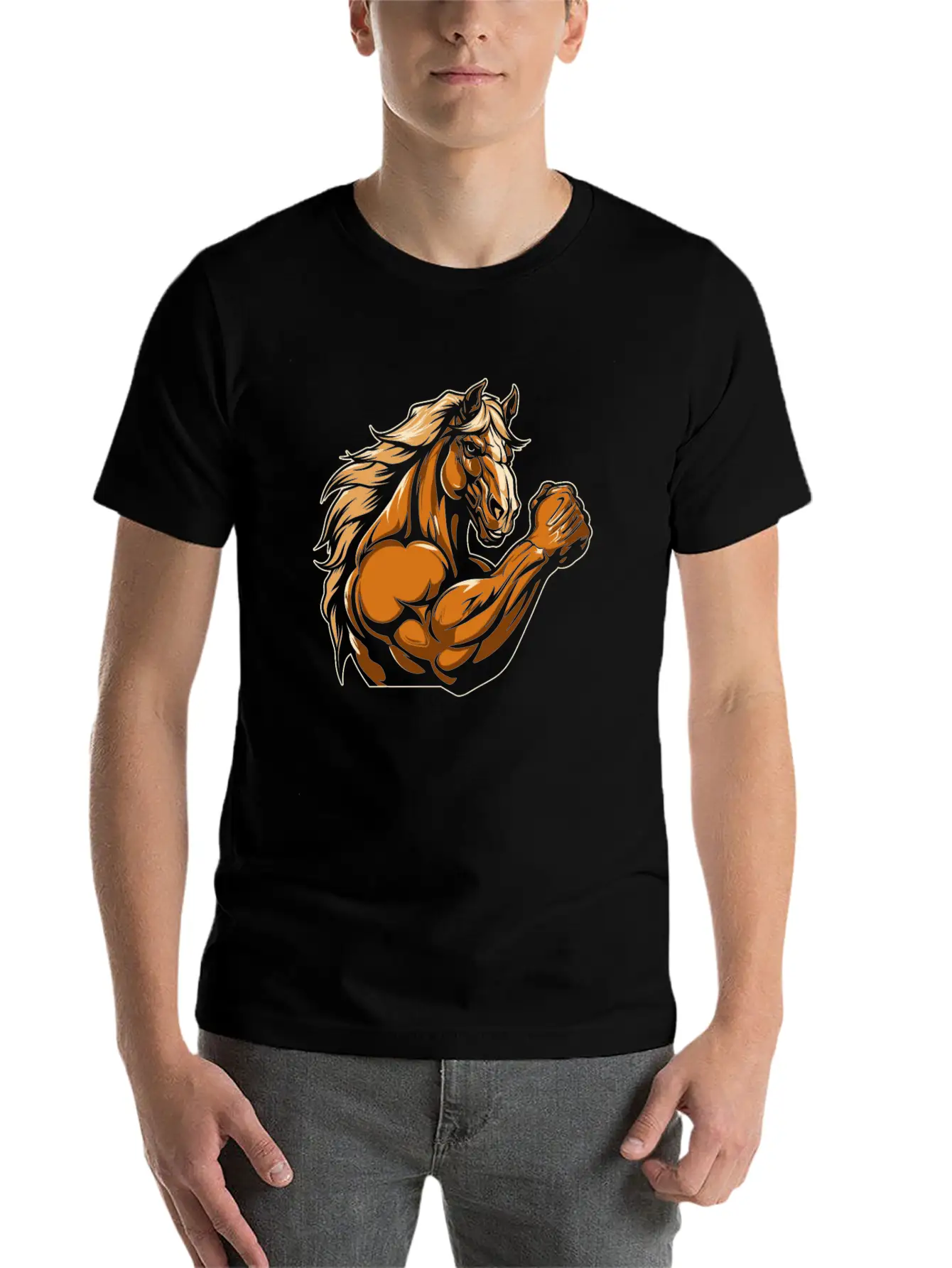 Workout Gym Horse Relaxed Everyday Tee – Lightweight And Durable Cotton