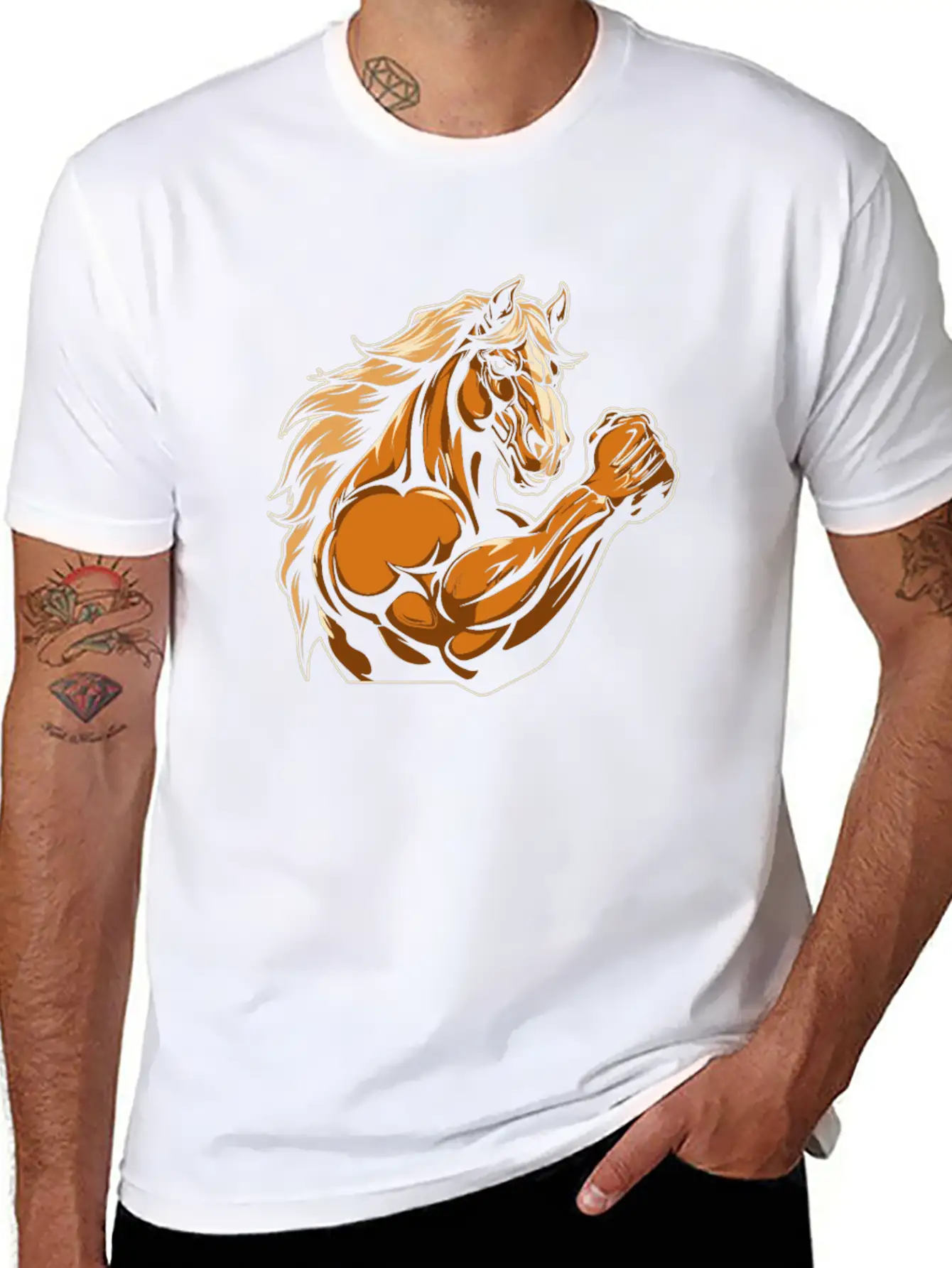 Workout Gym Horse Relaxed Everyday Tee – Lightweight And Durable Cotton