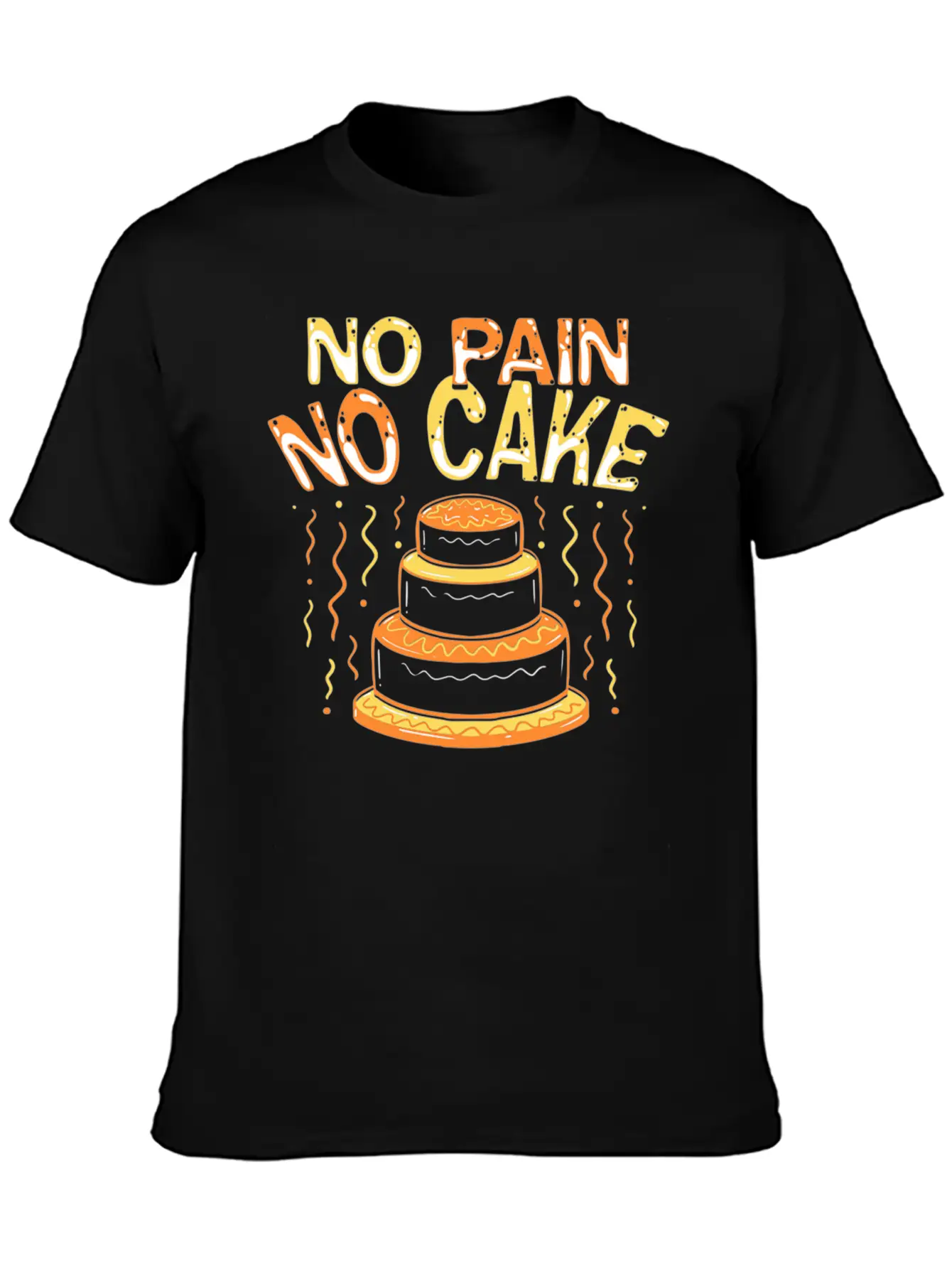 Workout No Pain No Cake Lightweight Cotton T-Shirt – Daily Comfort Graphic Shirt