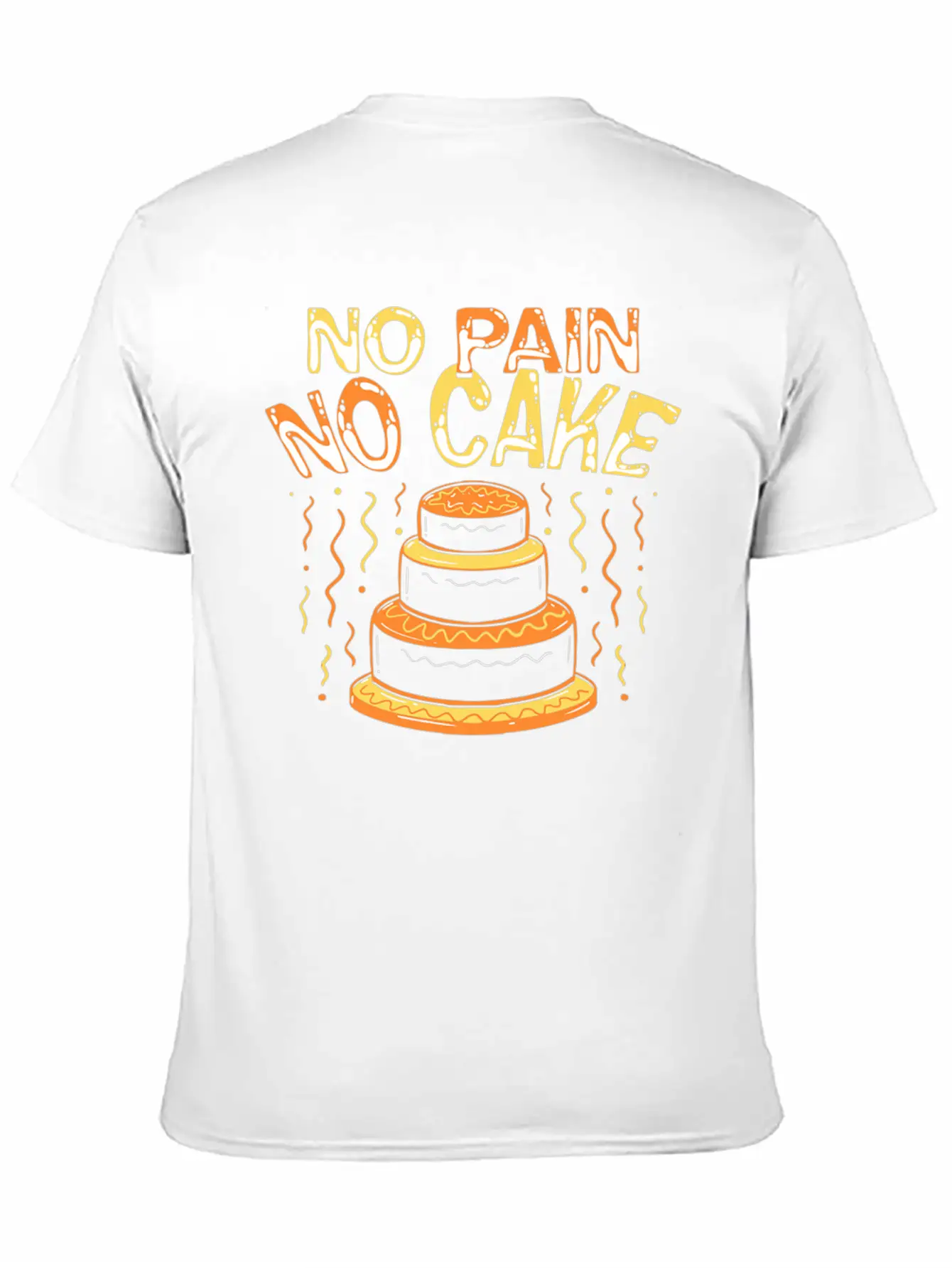 Workout No Pain No Cake Lightweight Cotton T-Shirt – Daily Comfort Graphic Shirt