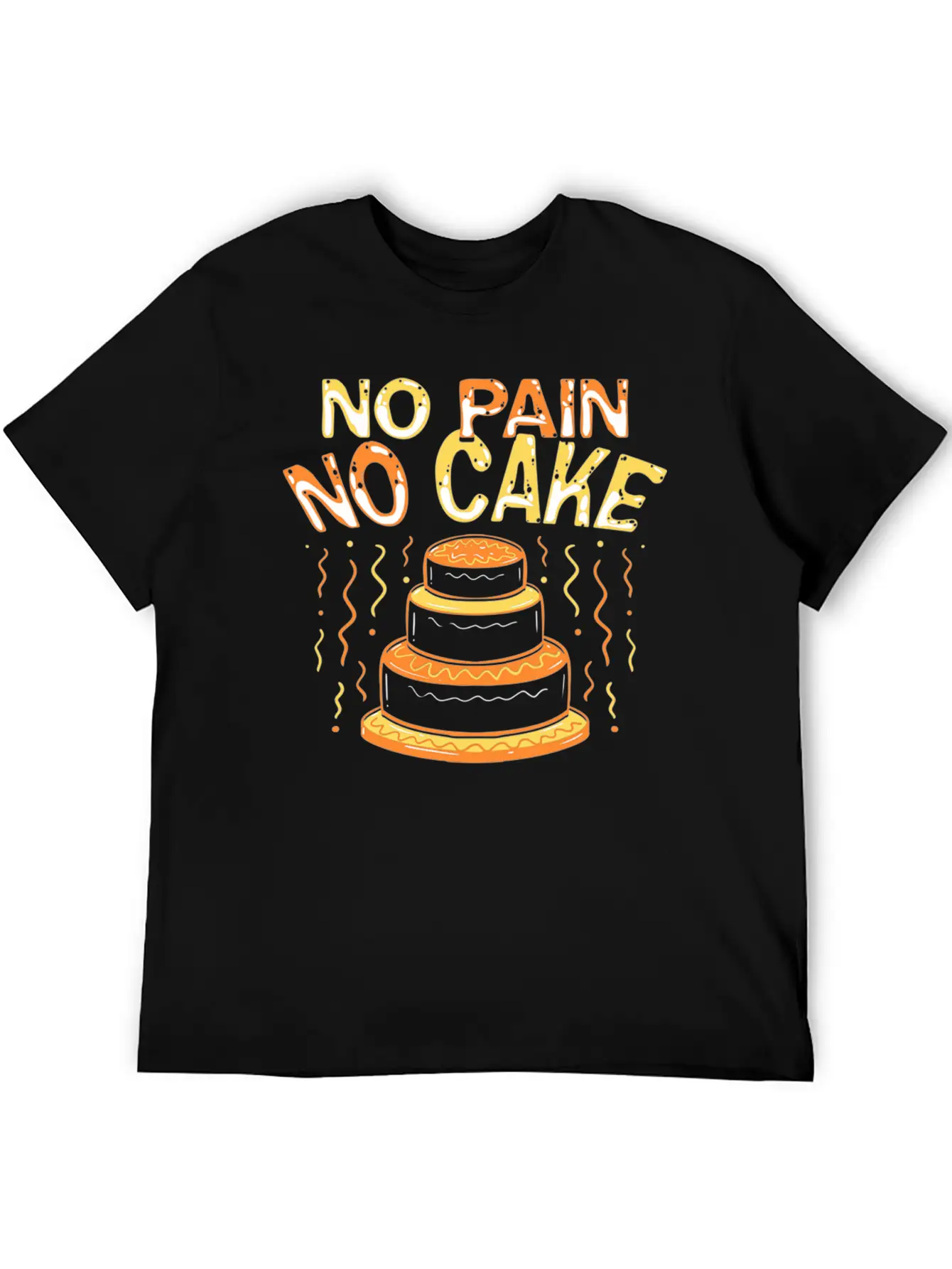 Workout No Pain No Cake Lightweight Cotton T-Shirt – Daily Comfort Graphic Shirt