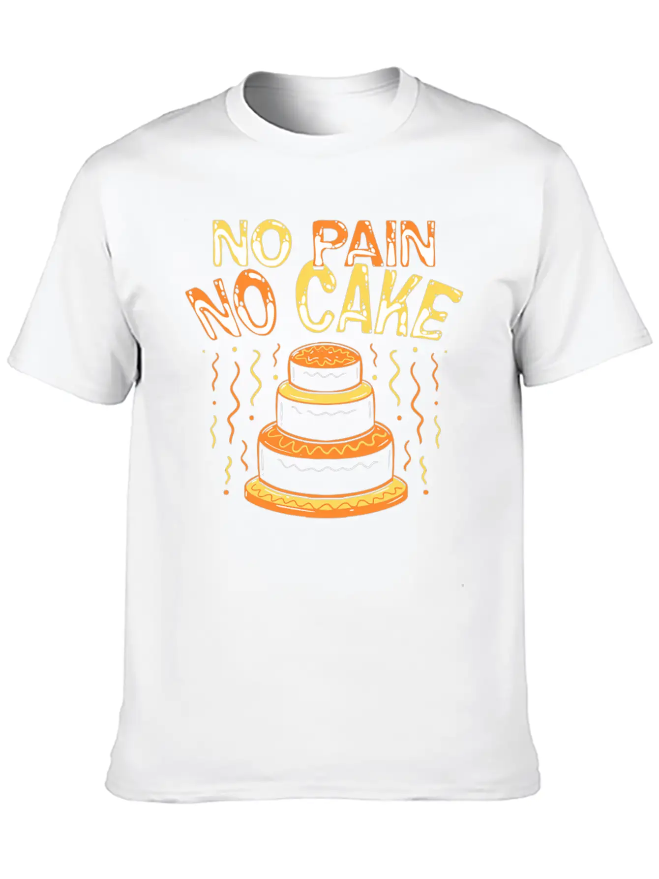 Workout No Pain No Cake Lightweight Cotton T-Shirt – Daily Comfort Graphic Shirt