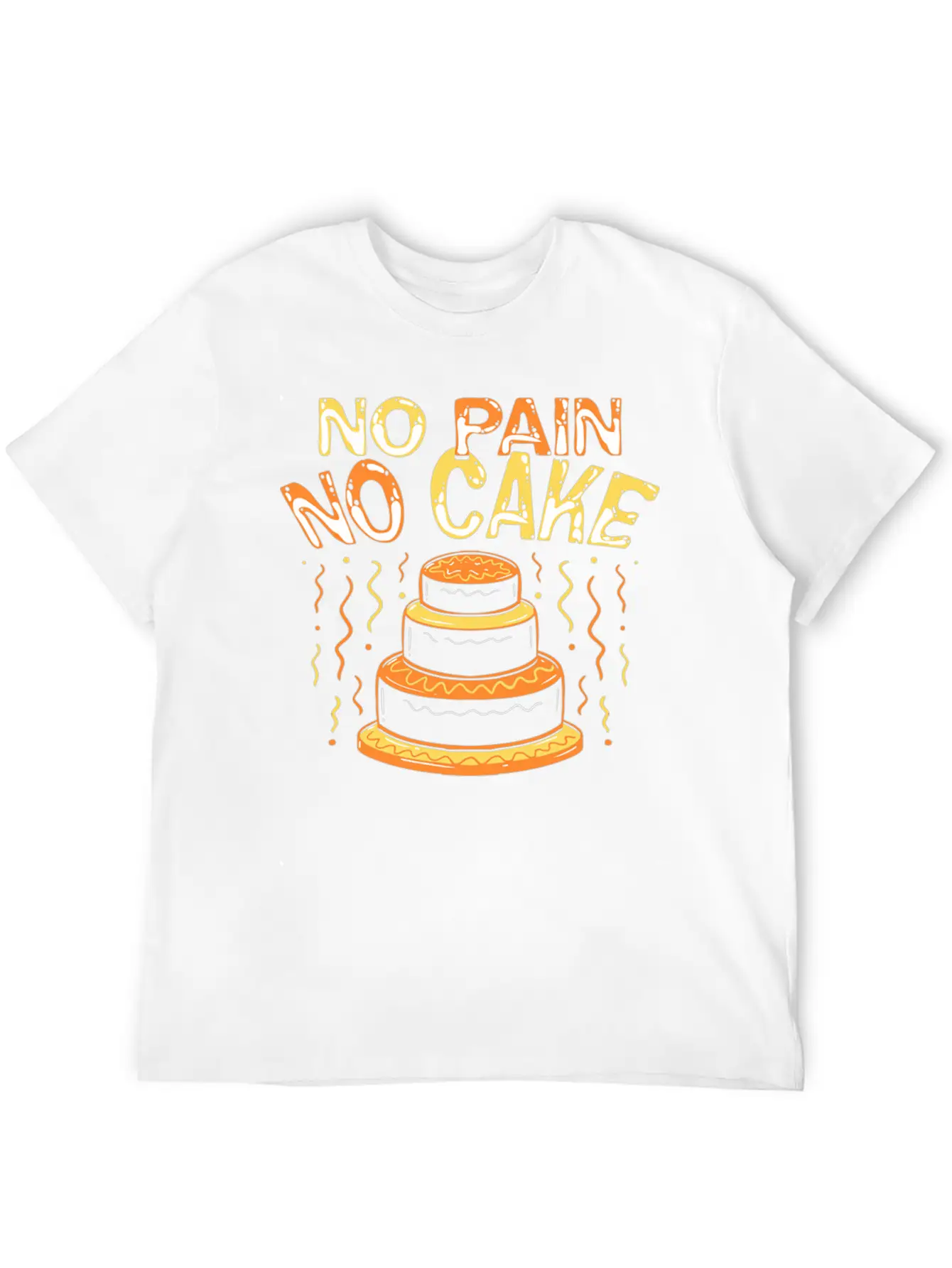Workout No Pain No Cake Lightweight Cotton T-Shirt – Daily Comfort Graphic Shirt