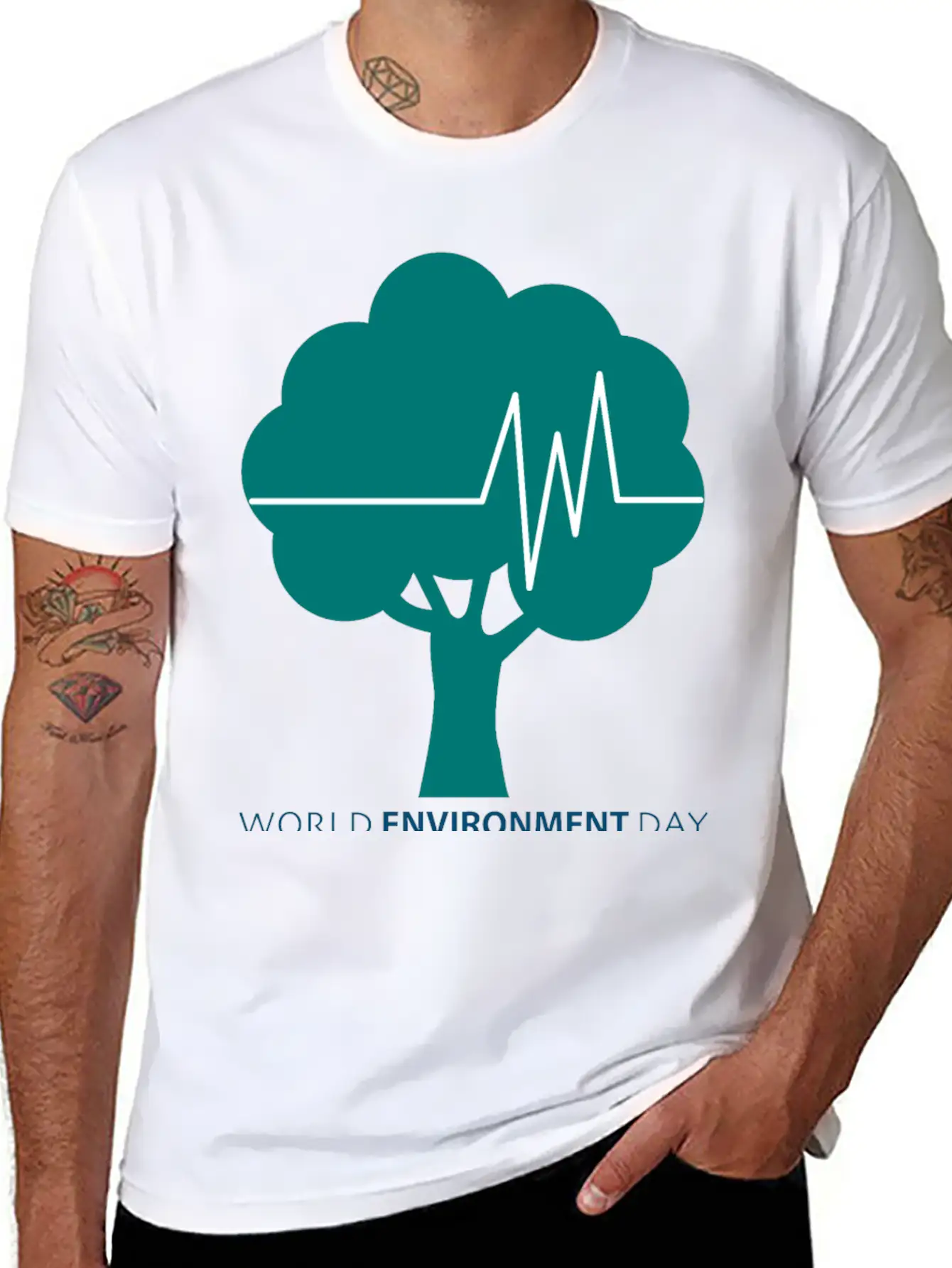 World Environment Day Working Together To Protect Lightweight Cotton T-Shirt – Daily Comfort Graphic Shirt