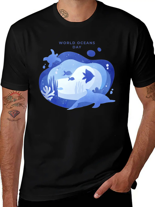 World Oceans Day Basic Graphic T-Shirt – Daily Comfort In Soft Cotton