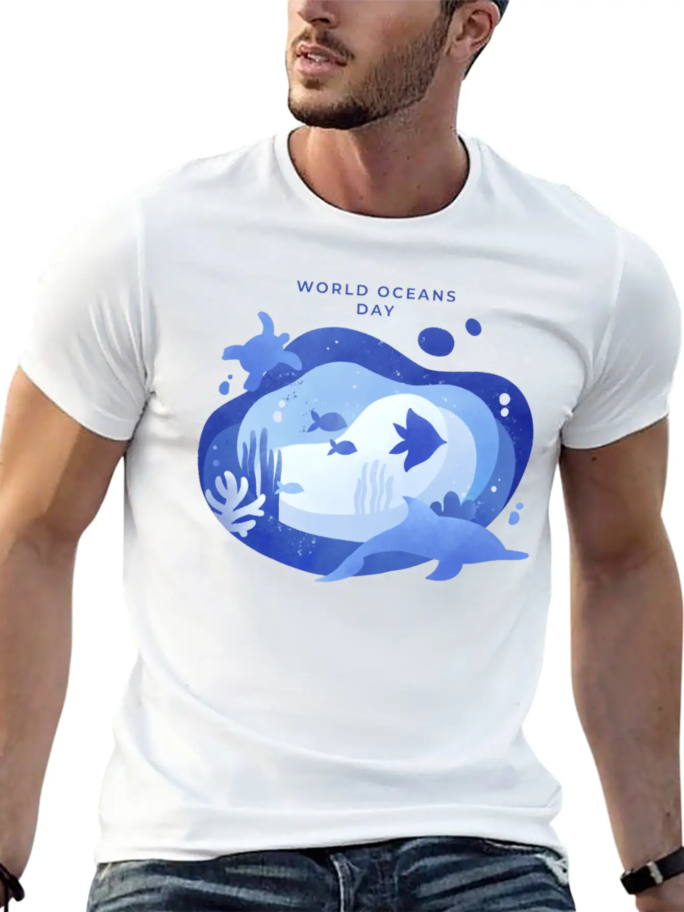World Oceans Day Basic Graphic T-Shirt – Daily Comfort In Soft Cotton