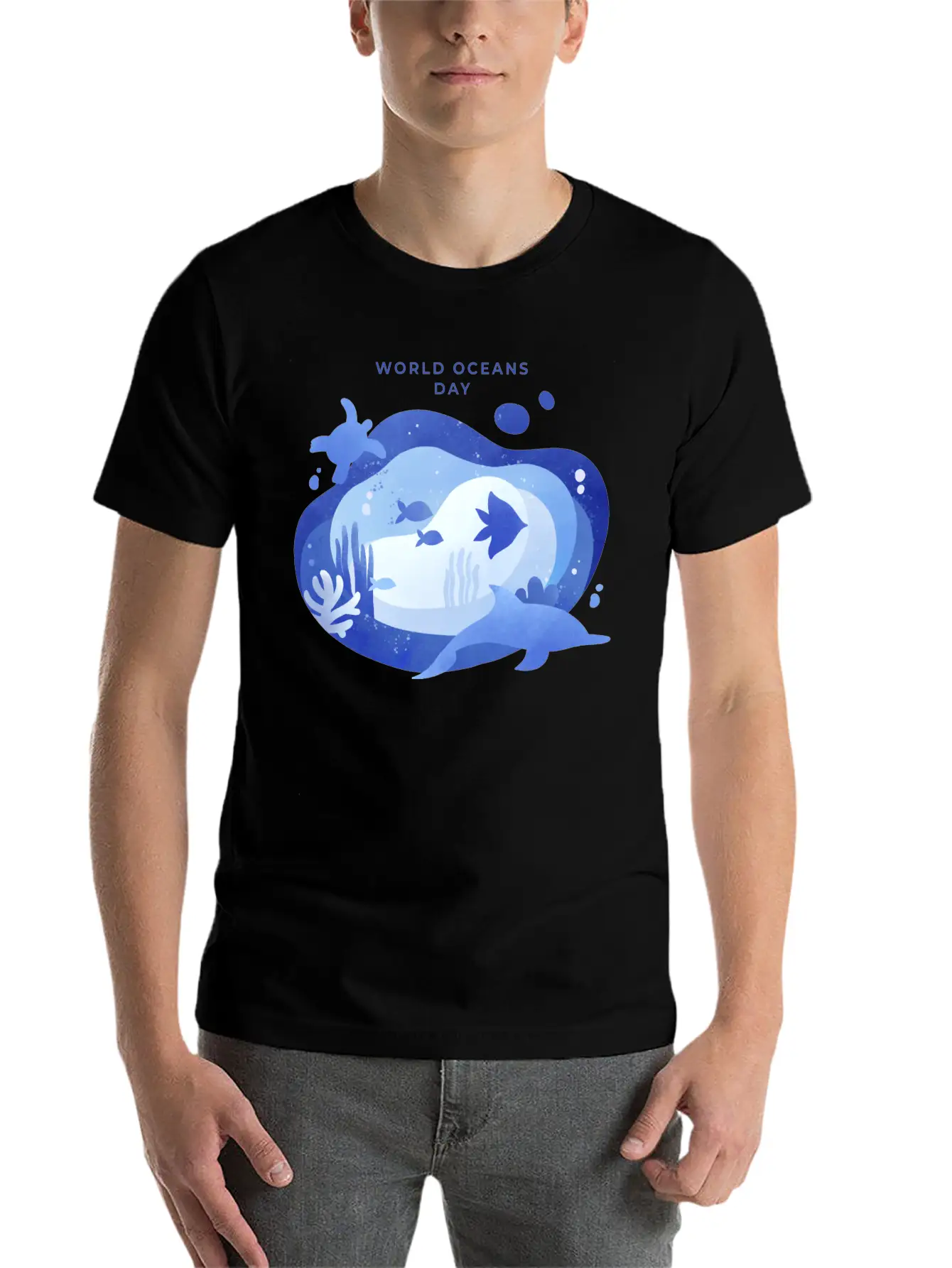 World Oceans Day Basic Graphic T-Shirt – Daily Comfort In Soft Cotton