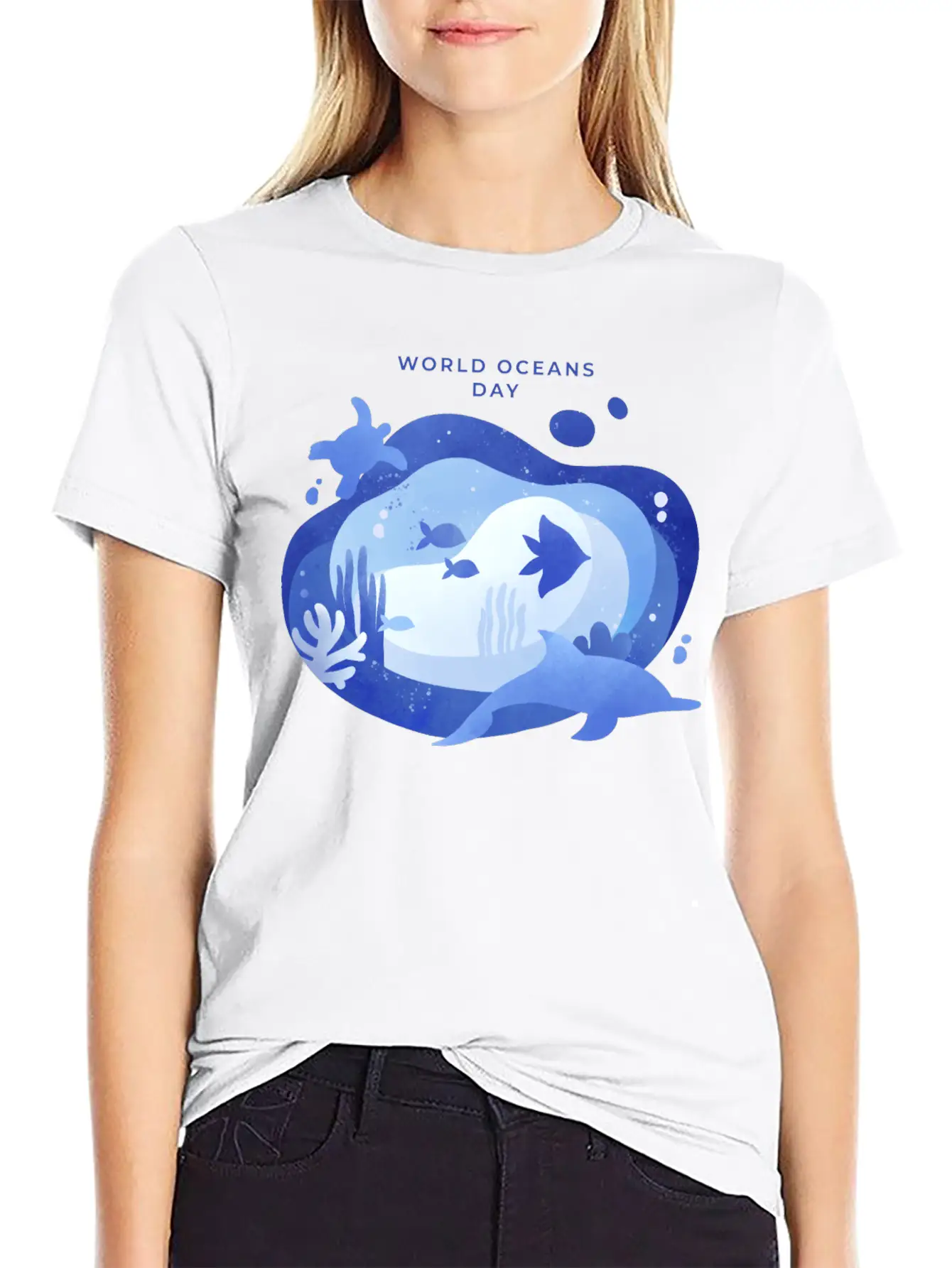 World Oceans Day Basic Graphic T-Shirt – Daily Comfort In Soft Cotton