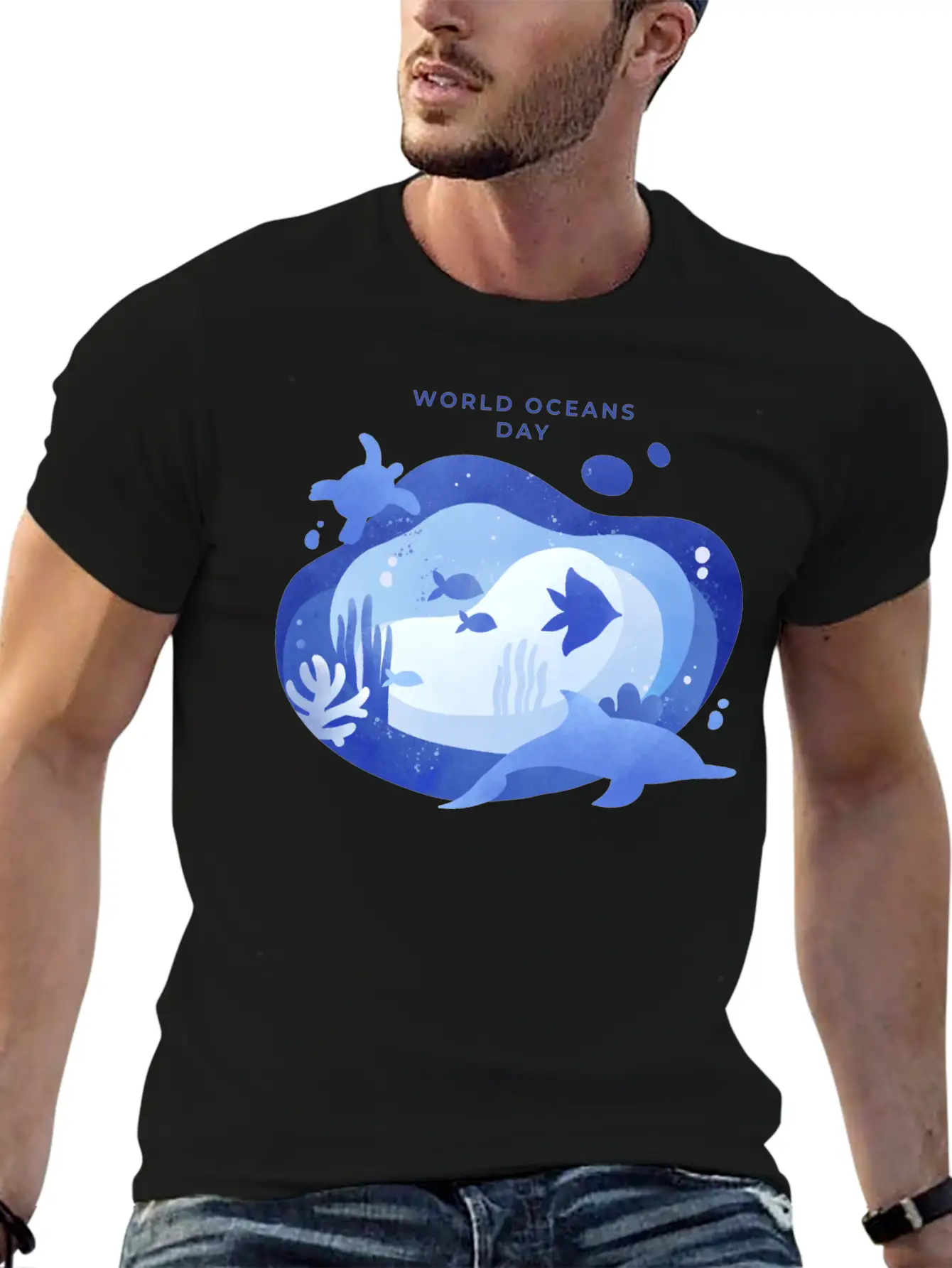 World Oceans Day Basic Graphic T-Shirt – Daily Comfort In Soft Cotton