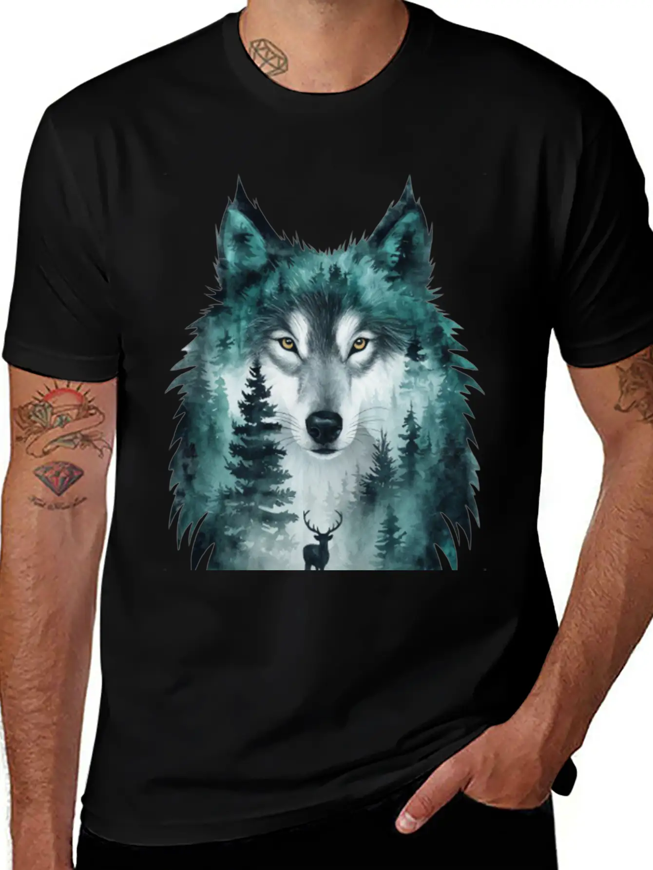 World Wildlife Day Wolf And Deer Modern Fit Casual T-Shirt – Clean And Versatile Design