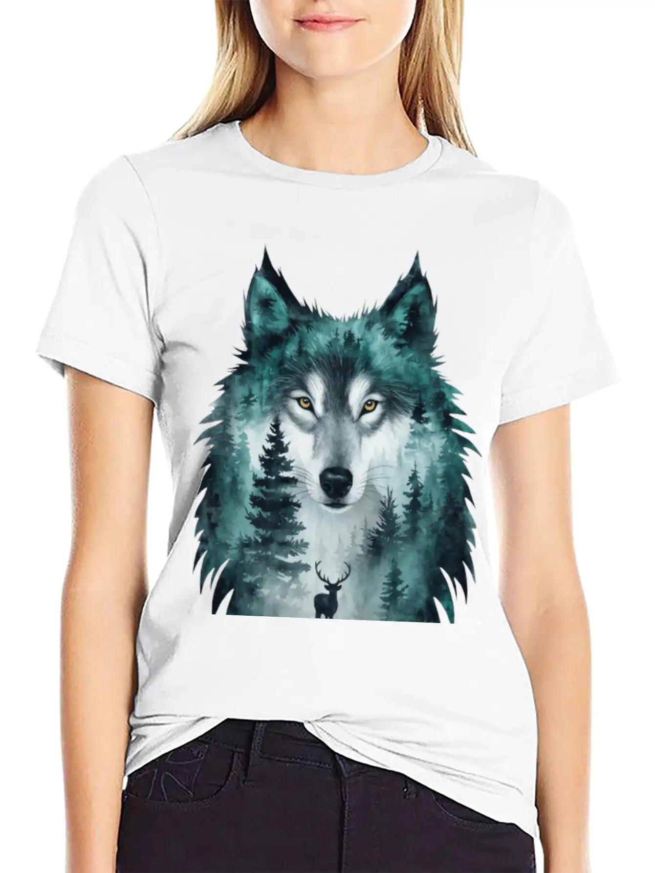 World Wildlife Day Wolf And Deer Modern Fit Casual T-Shirt – Clean And Versatile Design