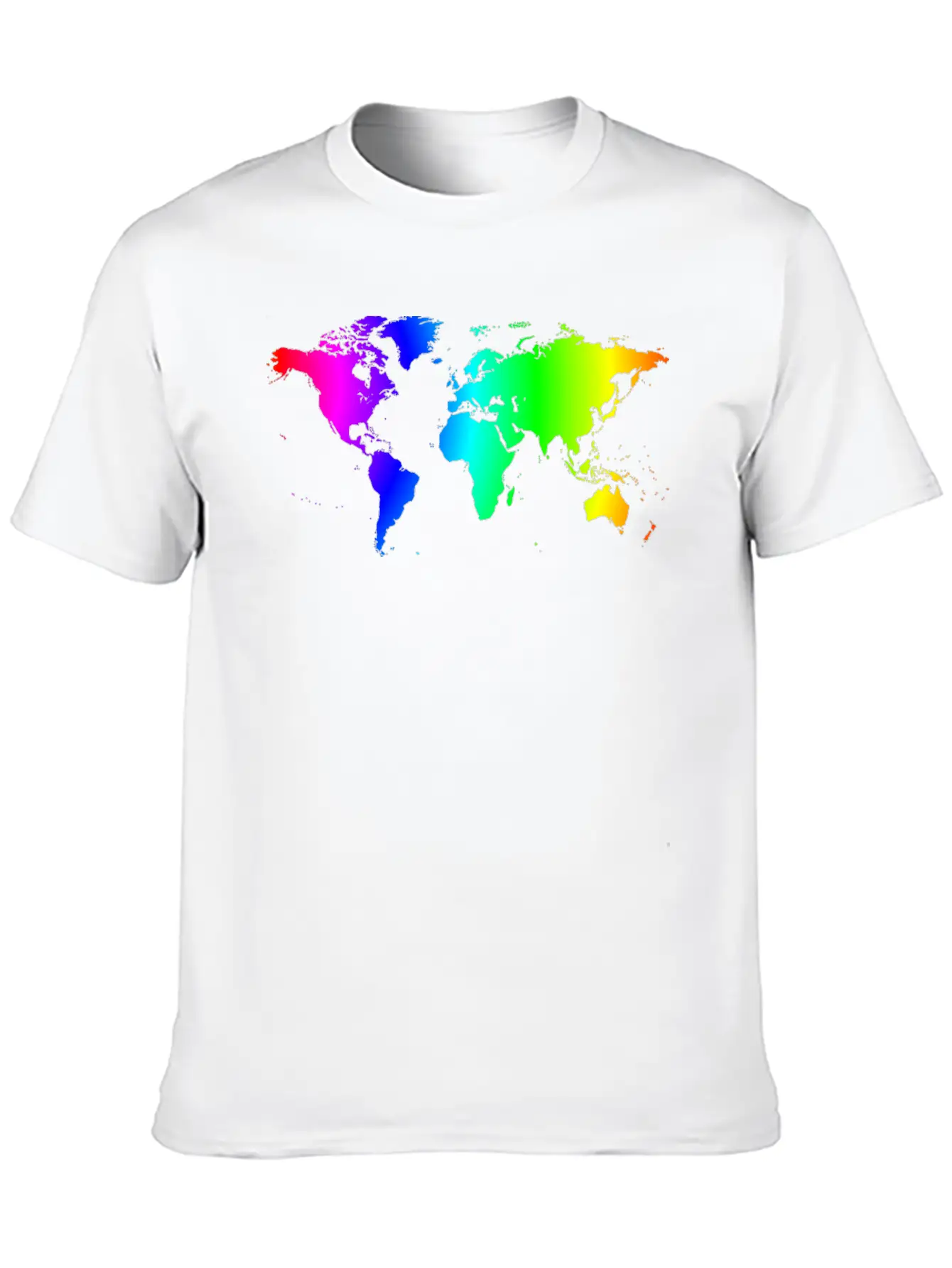 Worldmap Color Gradient Lightweight Cotton T-Shirt – Daily Comfort Graphic Shirt