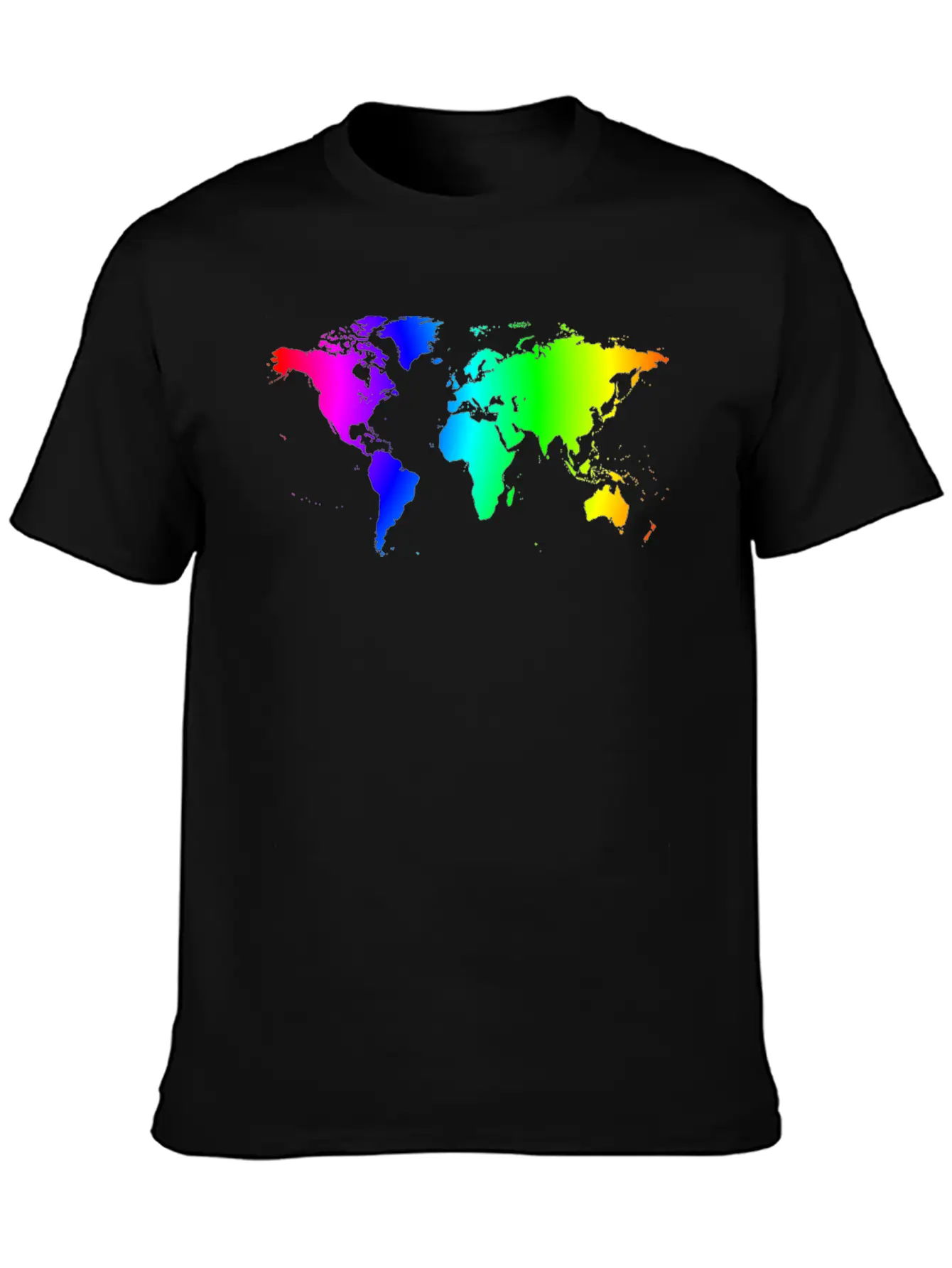 Worldmap Color Gradient Lightweight Cotton T-Shirt – Daily Comfort Graphic Shirt