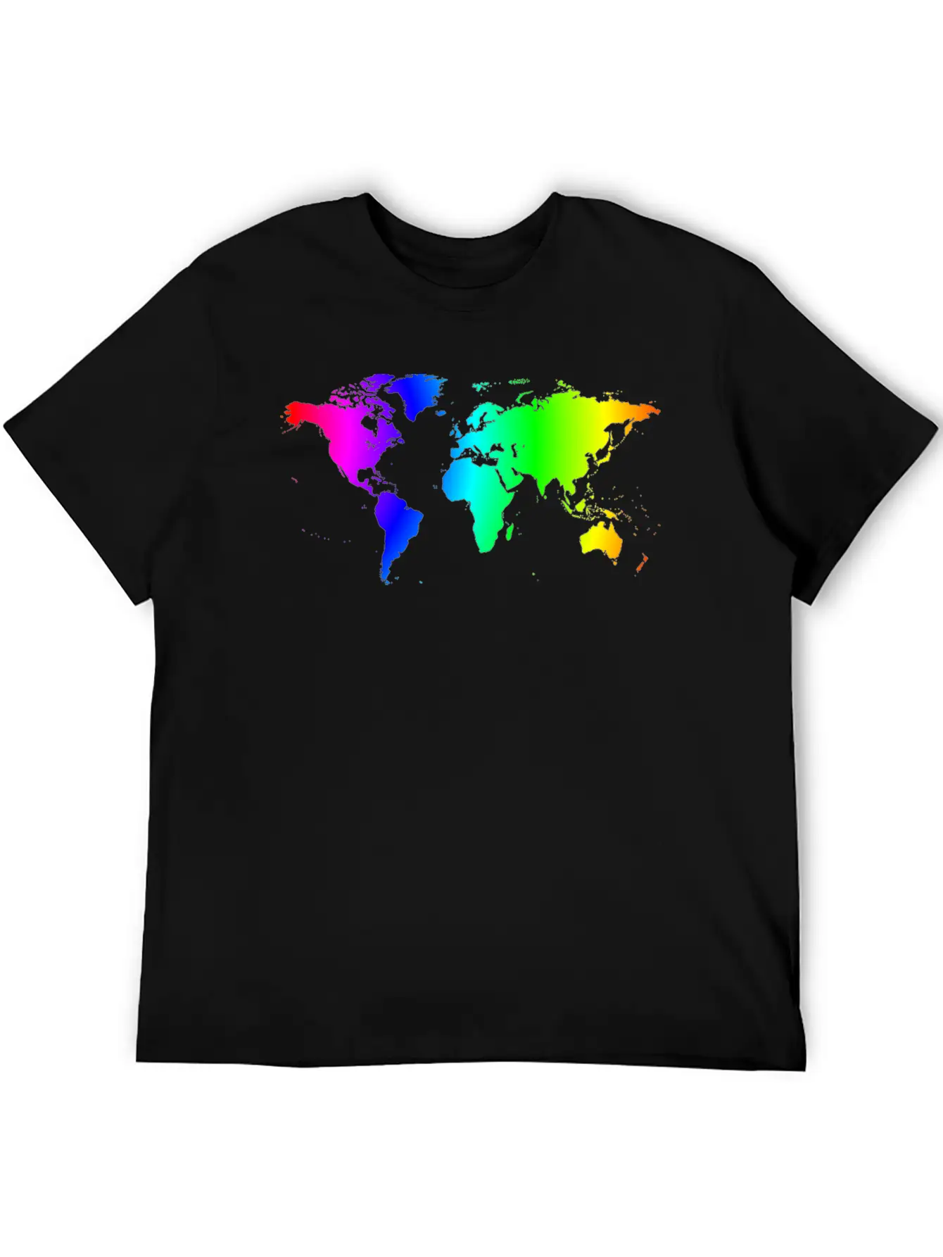 Worldmap Color Gradient Lightweight Cotton T-Shirt – Daily Comfort Graphic Shirt