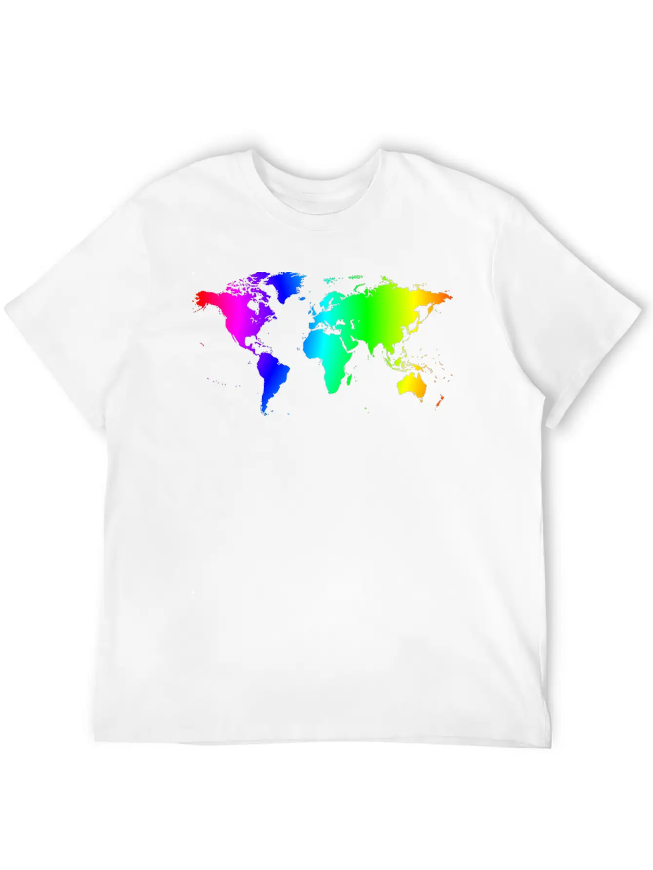 Worldmap Color Gradient Lightweight Cotton T-Shirt – Daily Comfort Graphic Shirt