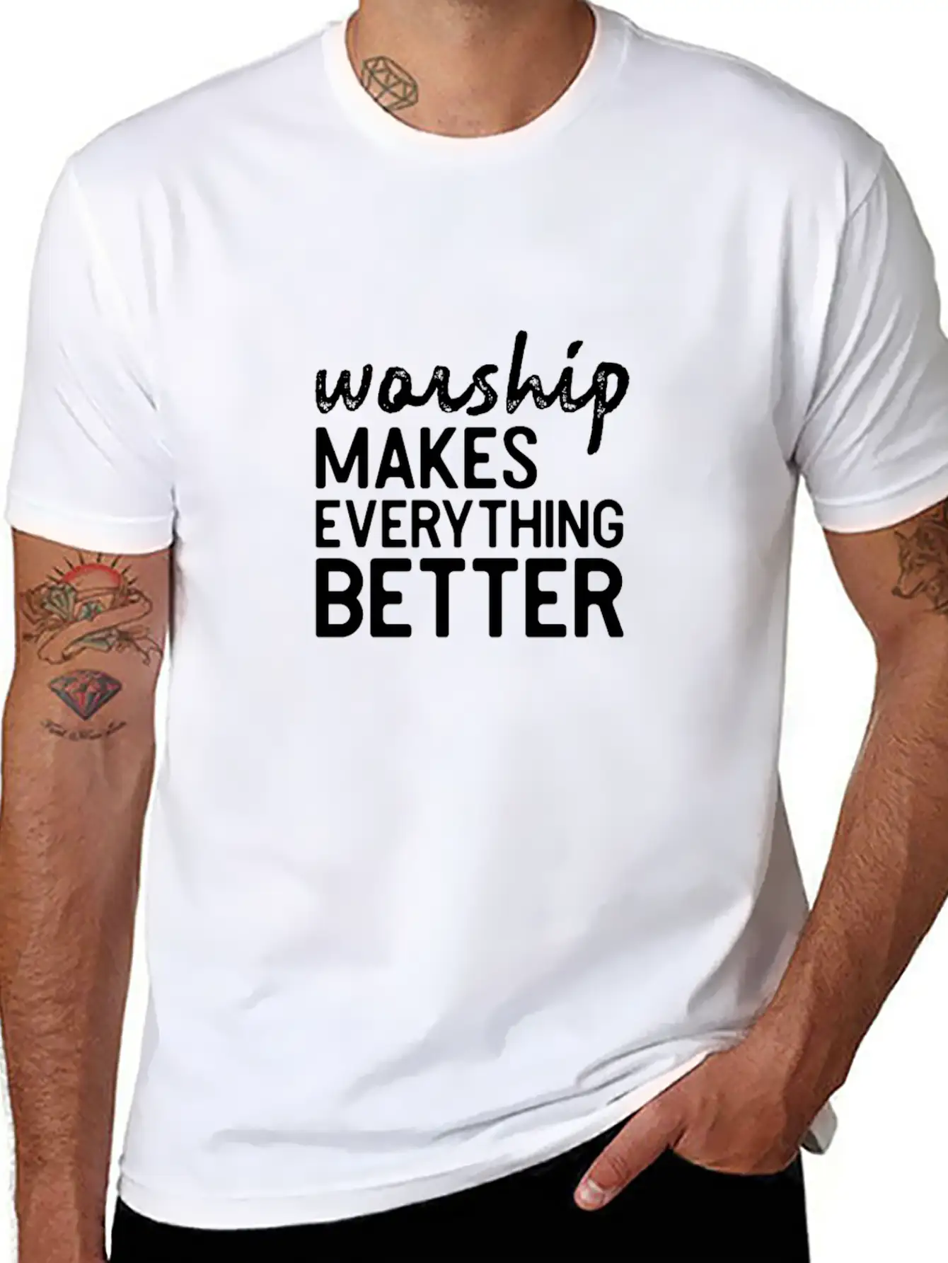 Worship Better Music Bible Jesus Shirt Gift Lightweight Cotton T-Shirt – Daily Comfort Graphic Shirt