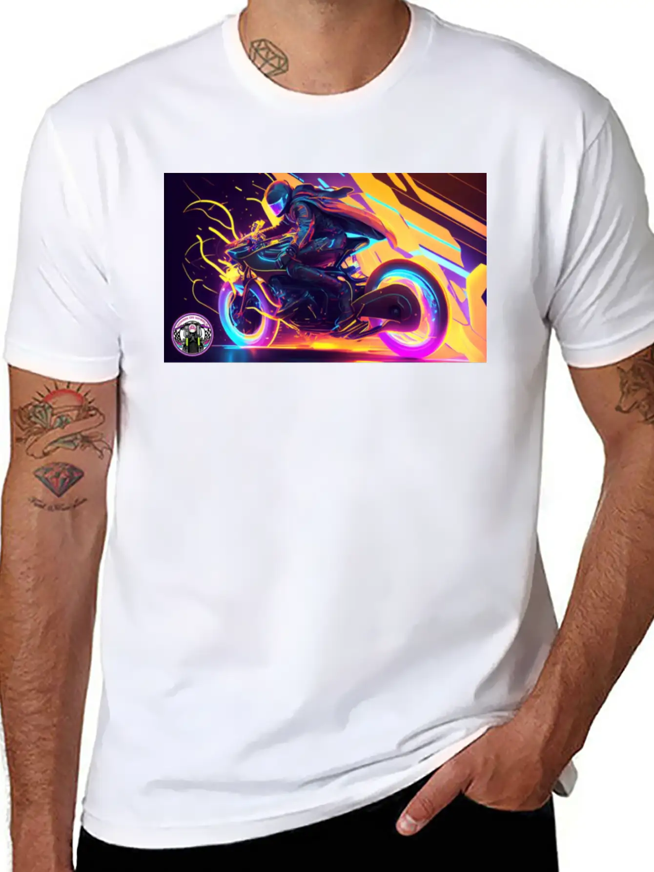 WoW Neon Chic Line Basic Graphic T-Shirt – Daily Comfort In Soft Cotton