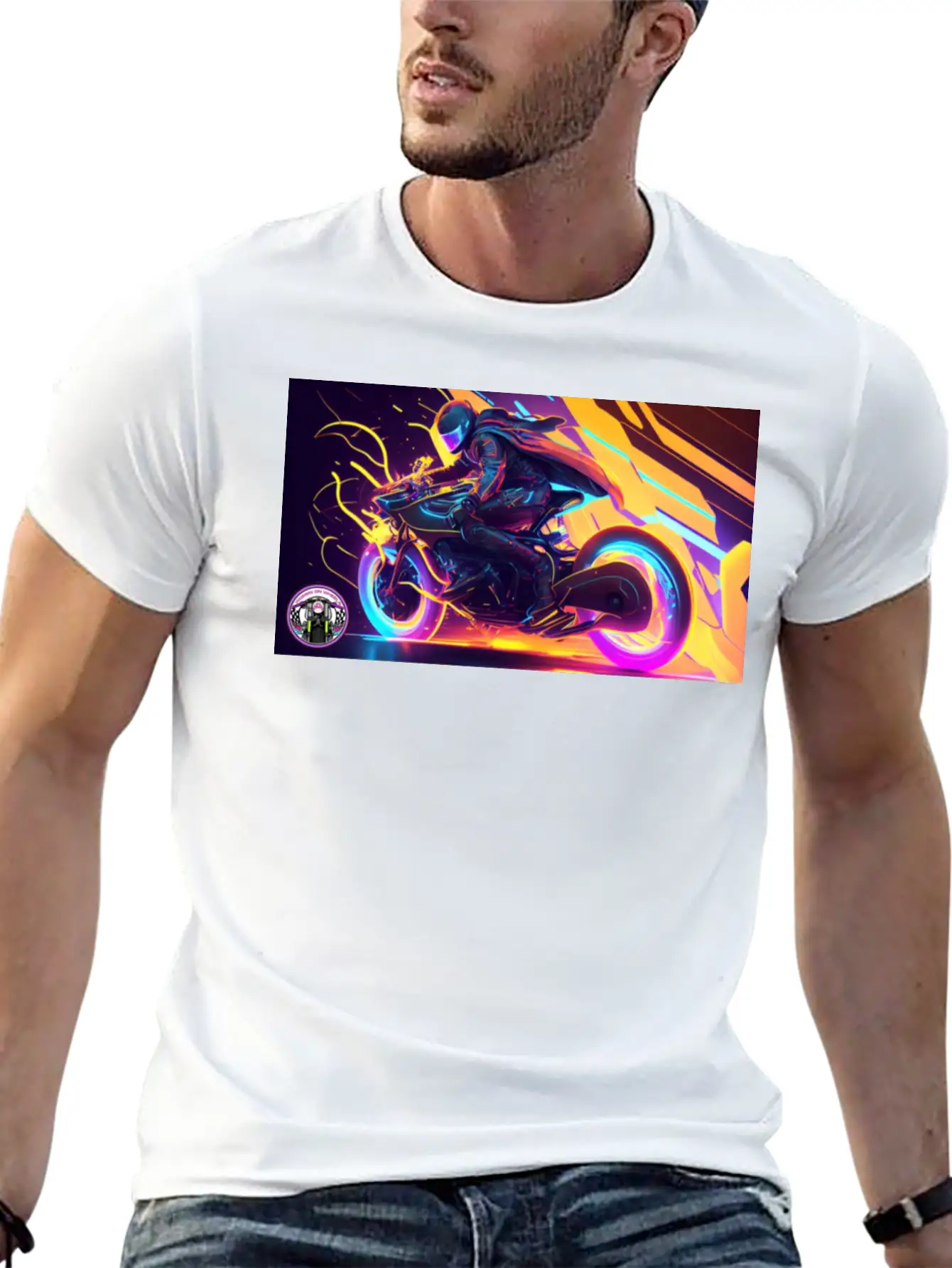 WoW Neon Chic Line Basic Graphic T-Shirt – Daily Comfort In Soft Cotton