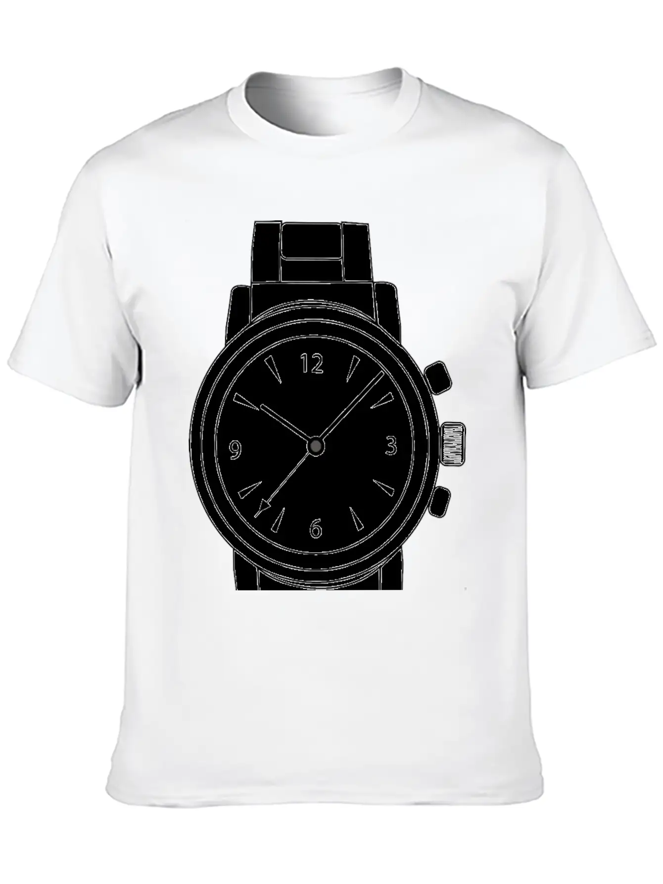 Wrist Watch Line Art Essential Cotton Tee For Daily Outfits – Unisex Style