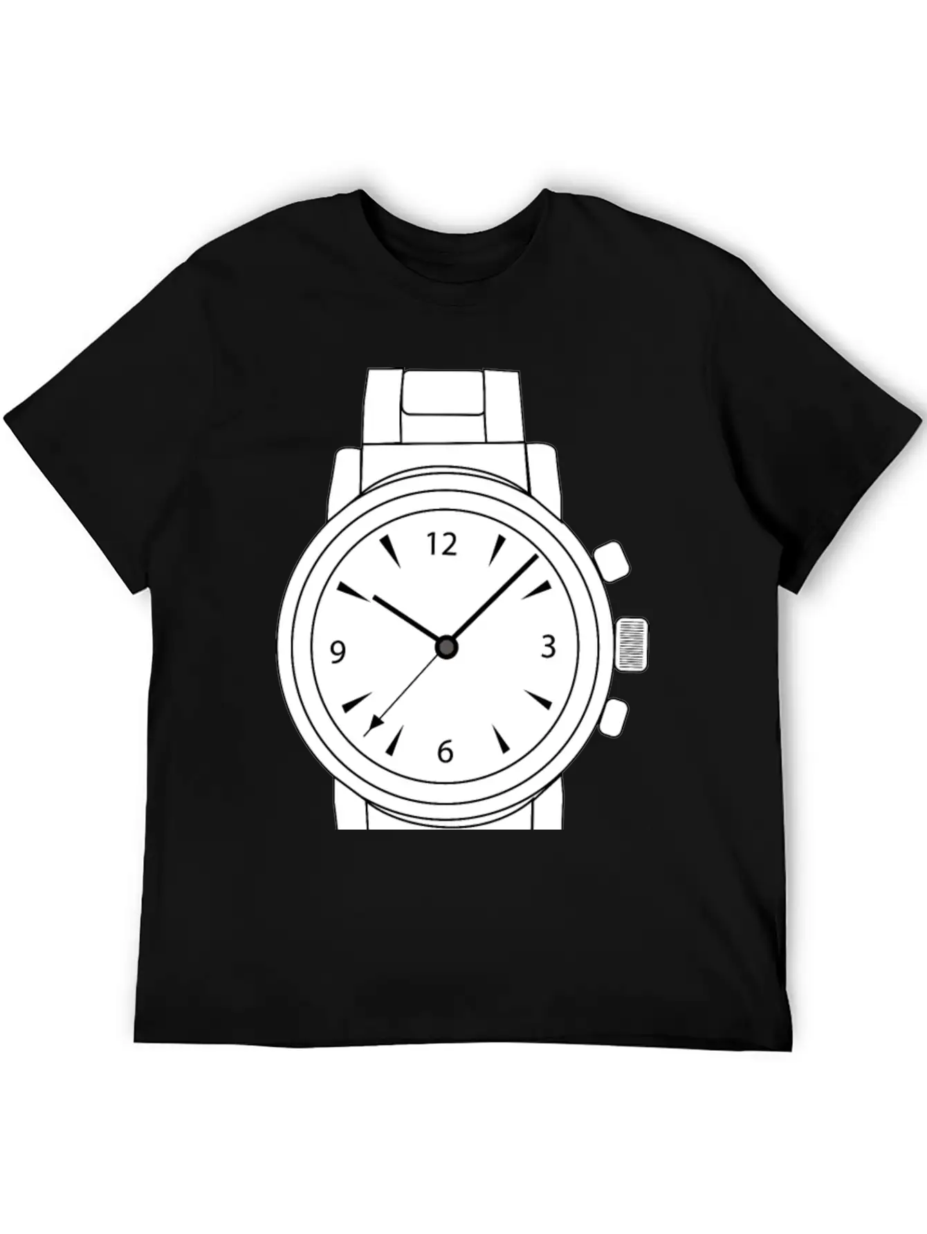 Wrist Watch Line Art Essential Cotton Tee For Daily Outfits – Unisex Style