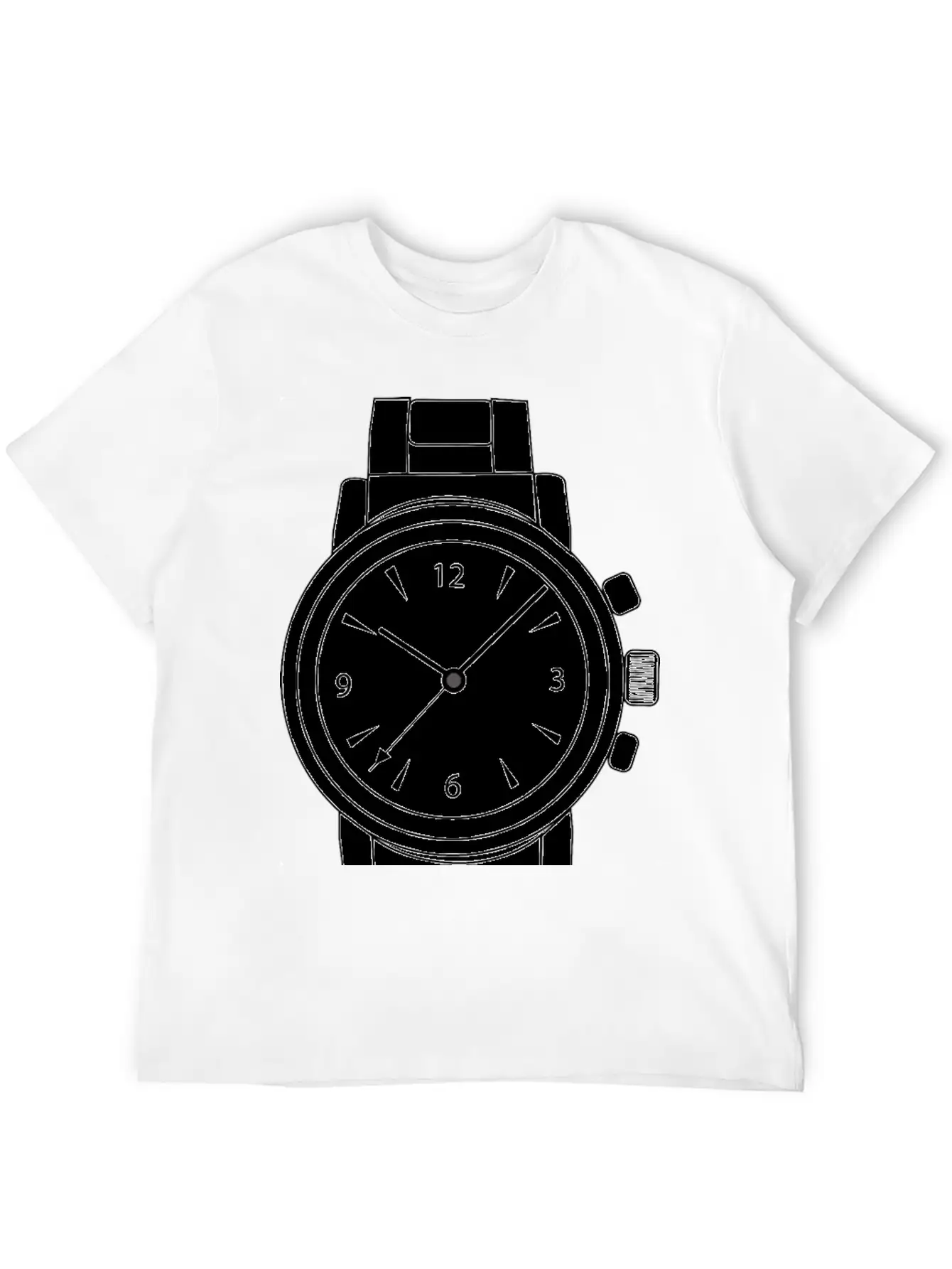 Wrist Watch Line Art Essential Cotton Tee For Daily Outfits – Unisex Style