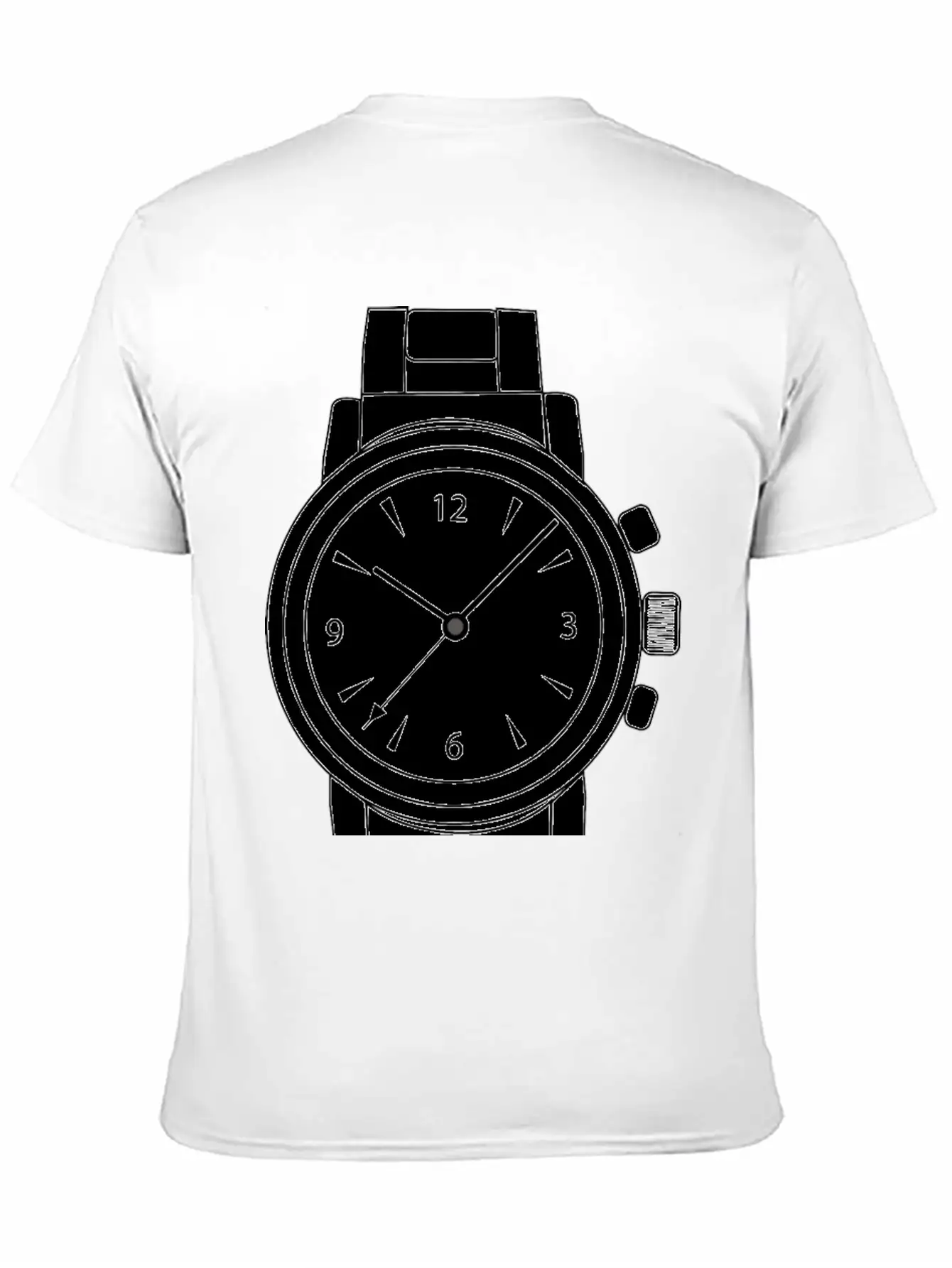 Wrist Watch Line Art Essential Cotton Tee For Daily Outfits – Unisex Style