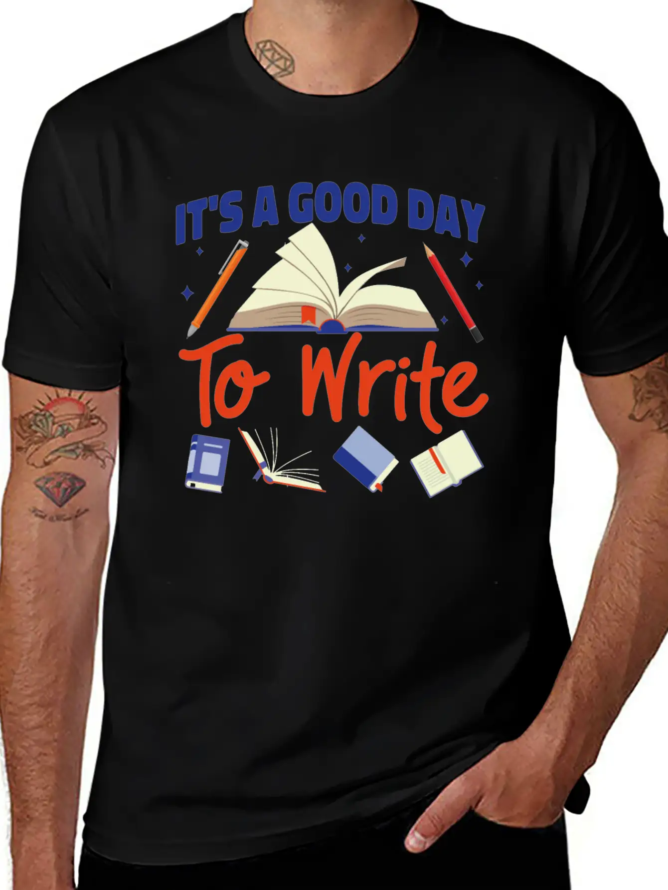 Writing Book Novel Writer & Basic Graphic T-Shirt – Daily Comfort In Soft Cotton