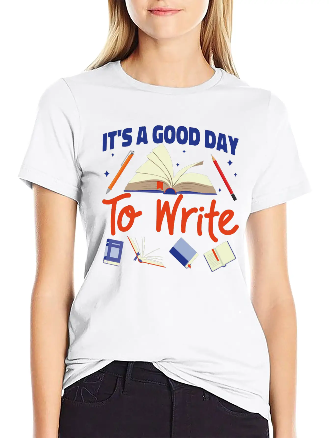 Writing Book Novel Writer & Basic Graphic T-Shirt – Daily Comfort In Soft Cotton